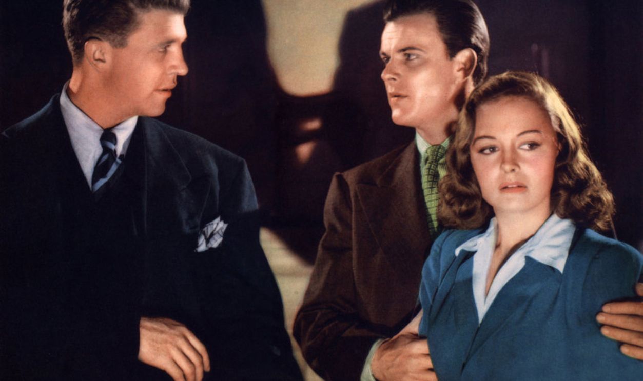 Kino. Allein unter Gangstern, (THE GET-AWAY) USA, 1941, Regie: Edward Buzzell, ROBERT STERLING (li), DONNA REED (re)