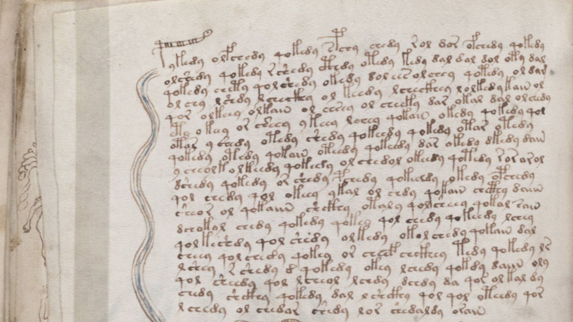 A page from the mysterious Voynich manuscript, which is undeciphered to this day.
