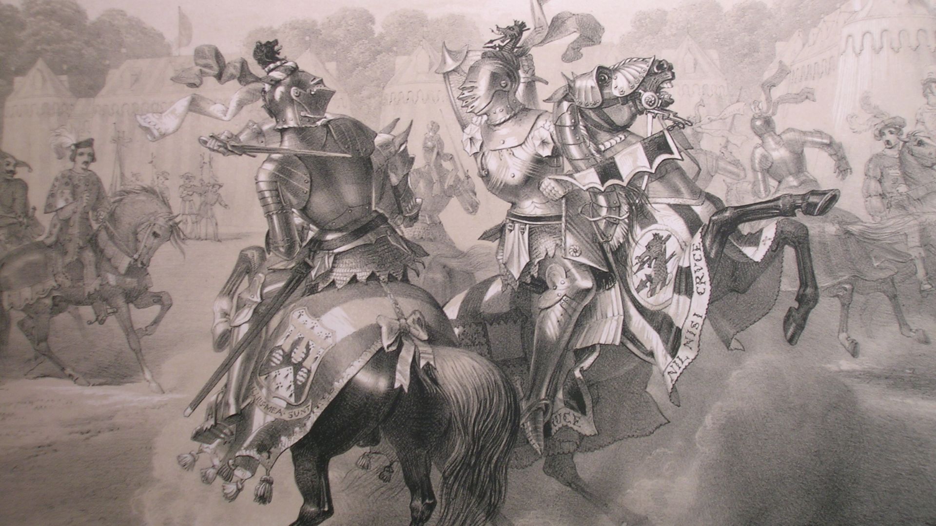 The joust between the Lord of the Tournament and the Knight of the Red Rose