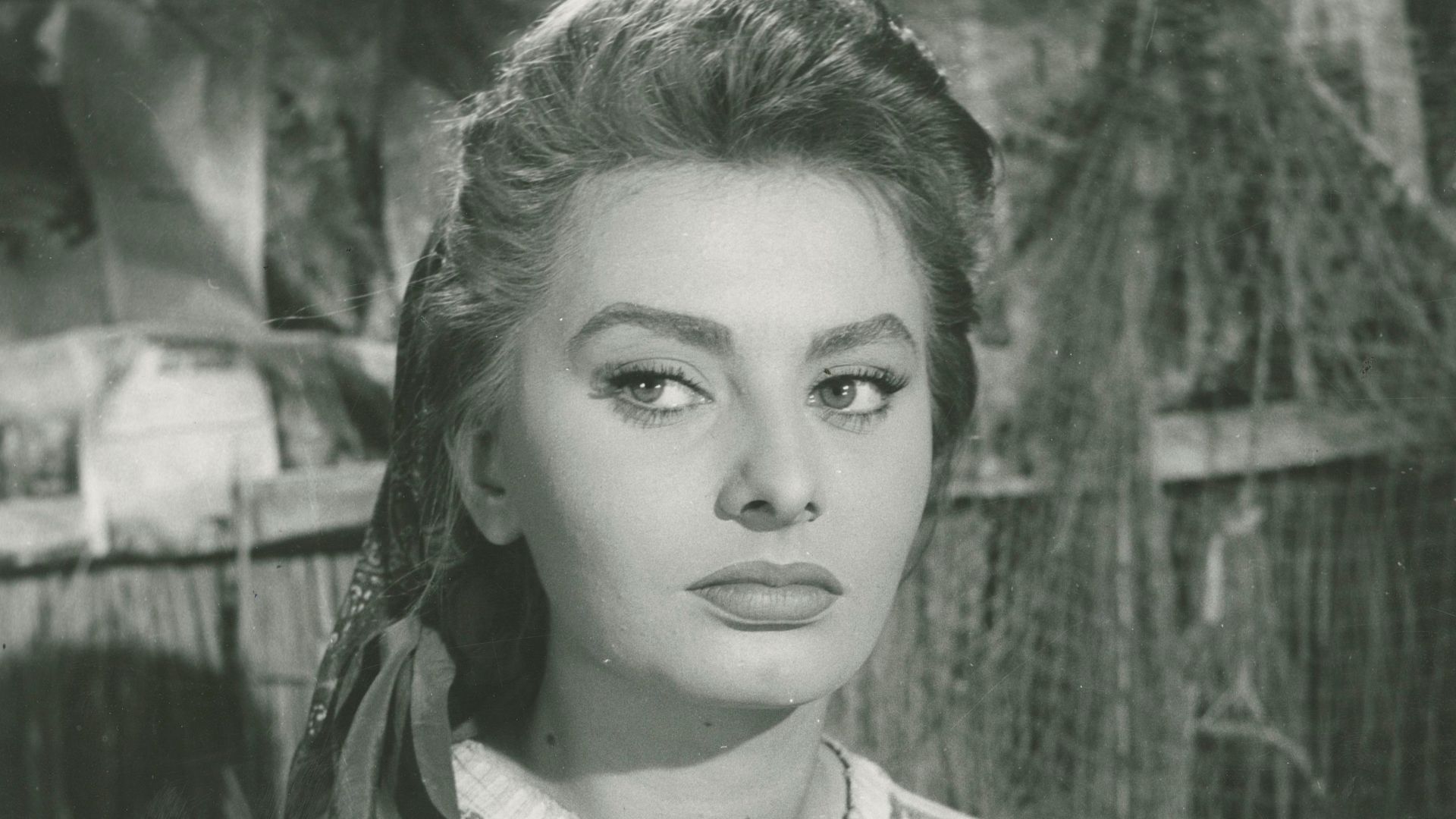 The Italian actress Sophia Loren in a scene from The River Girl (La donna del fiume), a 1955 film directed by Mario Soldati.