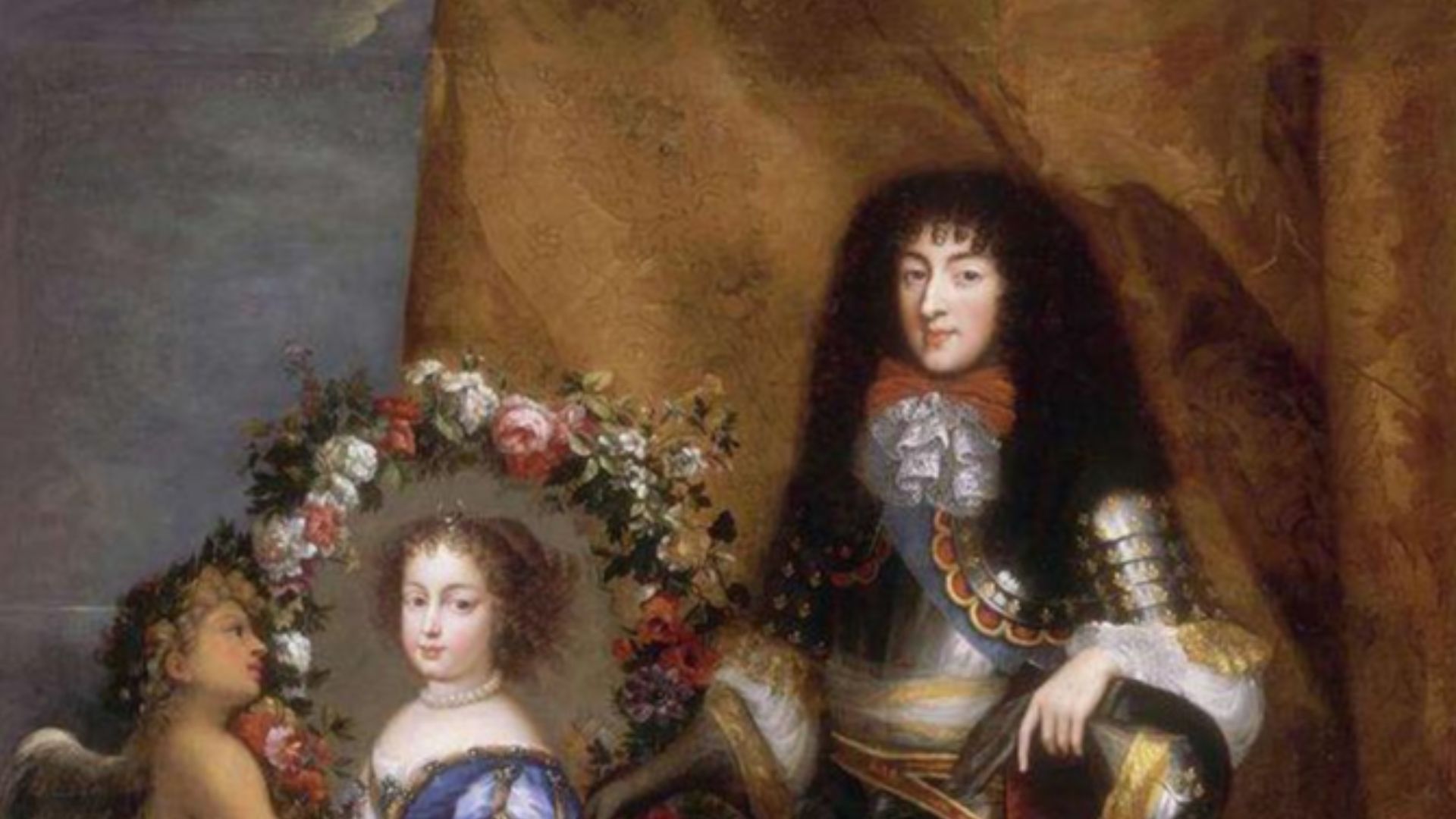 Philippe d'Orléans with the portrait of his eldest daughter Marie Louise, future Queen of Spain