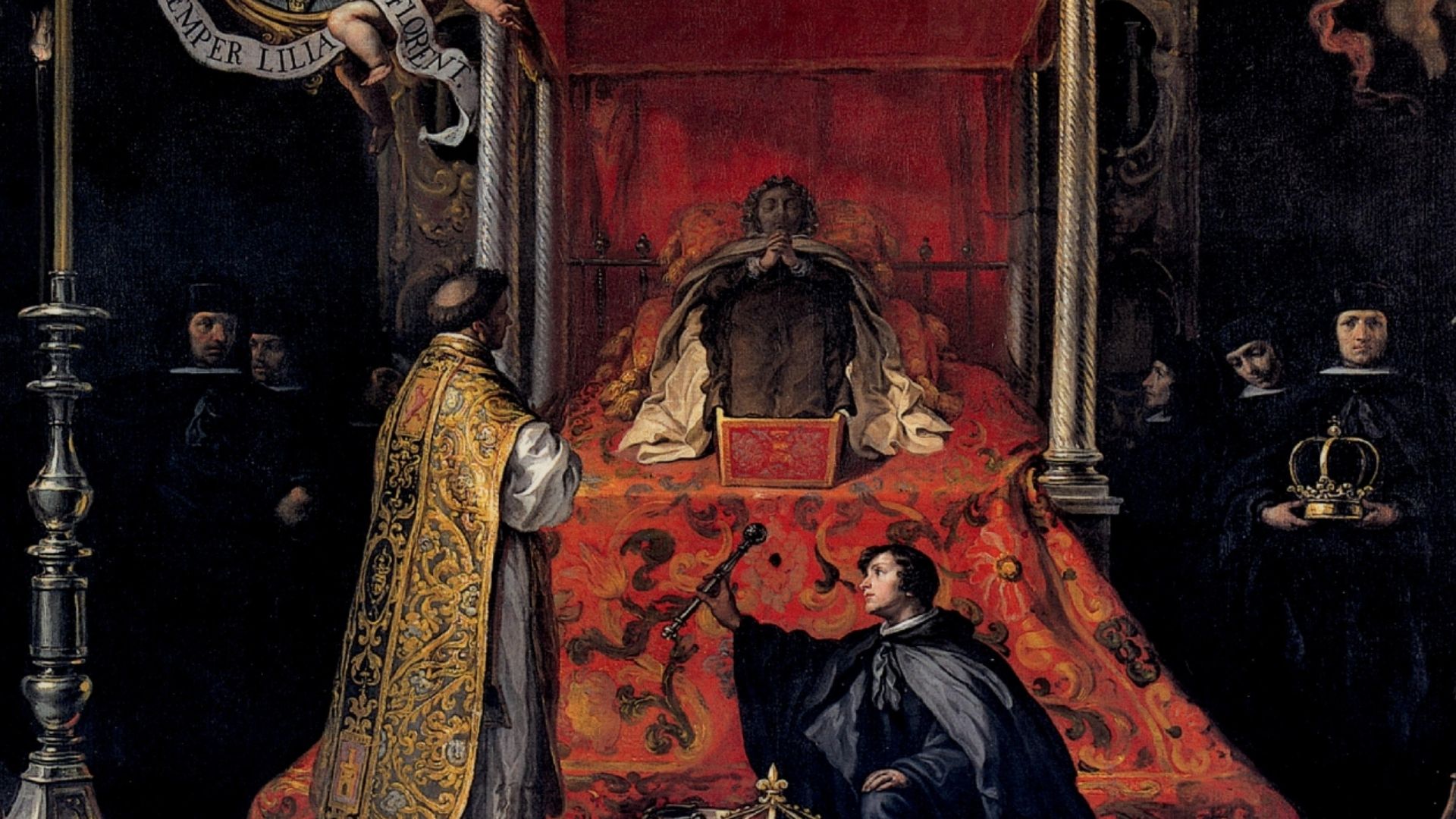 Marie Louise of Orléans, Queen of Spain, lying in state in the Royal Alcazar of Madrid