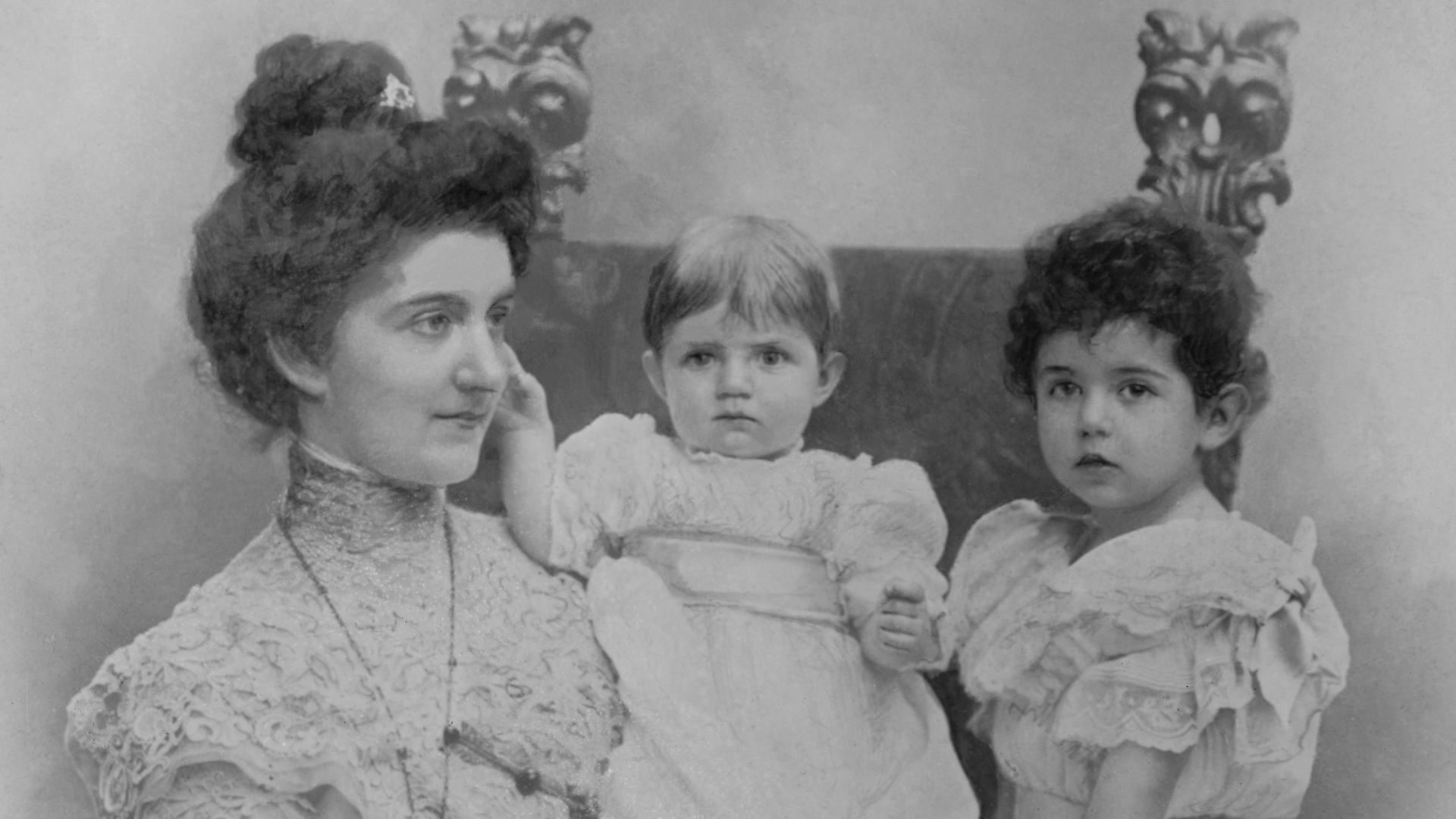 Queen Elena of Italy with her two eldest daughters Yolanda and Mafalda.