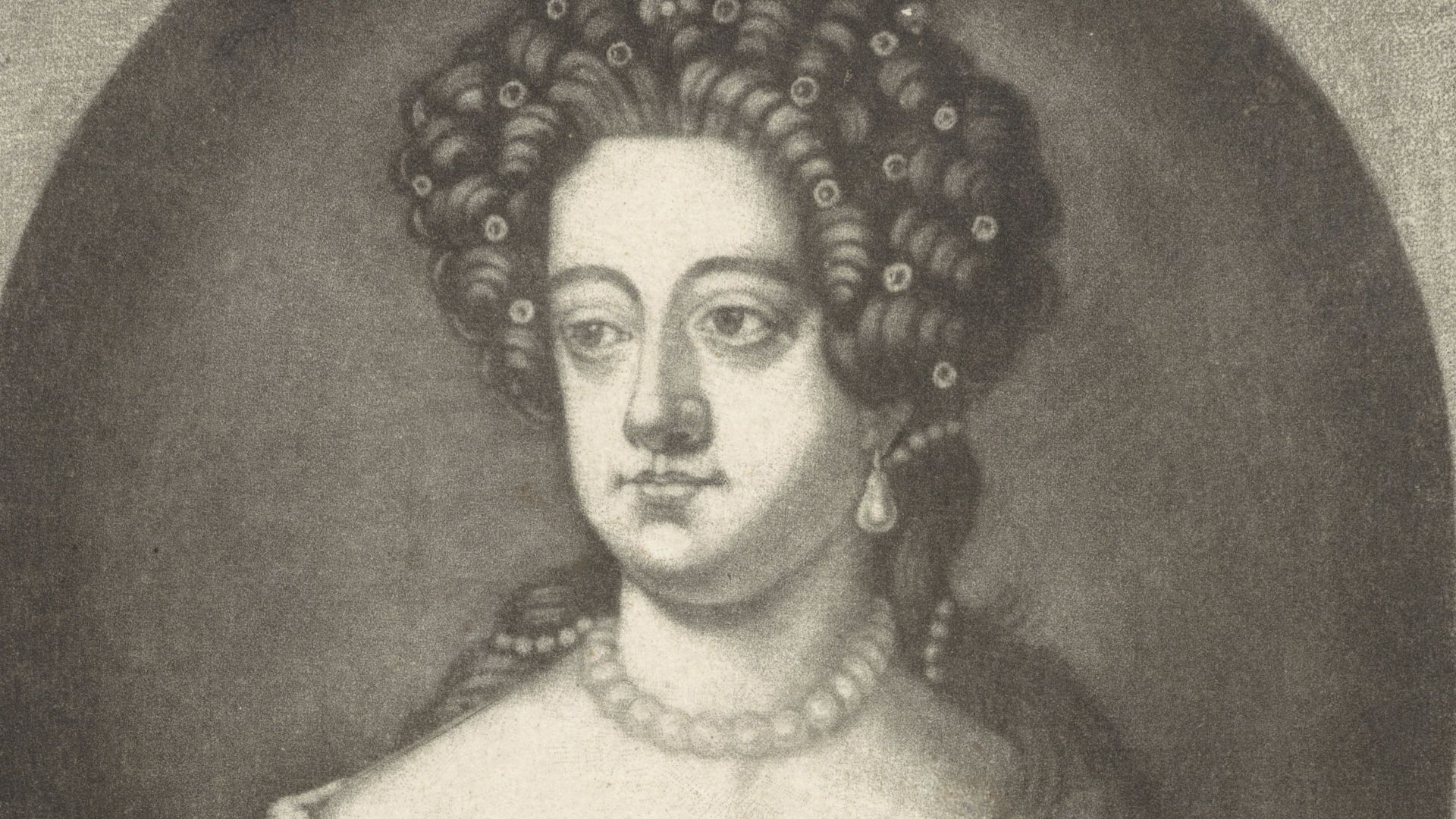 IdentificatieTitel(s): Portret van Maria Anna, koningin van SpanjeObjecttype: prent Objectnummer: RP-P-1908-374Catalogusreferentie: Hollstein Dutch 3Opschriften / Merken: verzamelaarsmerk, verso, gestempeld: Lugt 2228Omschrijving: Maria Anna van Palts-Neuburg, koningin van Spanje, met op het hoofd een kroon. Om de hals draagt ze een parelketting.VervaardigingVervaardiger: prentmaker: Matthijs van Marebeek (vermeld op object), uitgever: Matthijs van Marebeek (vermeld op object)Plaats vervaardiging: AmsterdamDatering: 1670 - 1699Fysieke kenmerken: mezzotint en gravureMateriaal: papier Techniek: mezzotint / graveren (drukprocedé)Afmetingen: plaatrand: h 190 mm × b 140 mmToelichtingPendant van het portret van Karel II, koning van Spanje, door dezelfde prentmaker.OnderwerpWat: crown (symbol of sovereignty), pearl; pearl necklace (+ women's clothes)Wie: Maria Anna (koningin van Spanje, prinses van Neuburg-Palts)Verwerving en rechtenVerwerving: aankoop 1908Copyright: Publiek domein