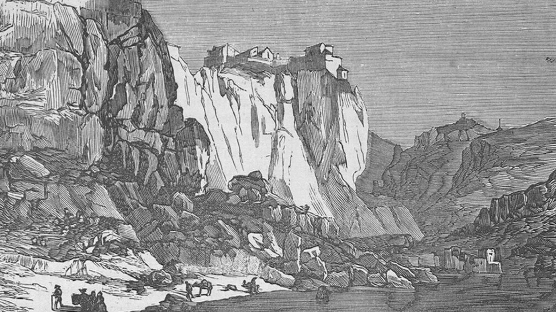 Vista del Miradero tomada desde el puente de San Martín, Toledo, España.