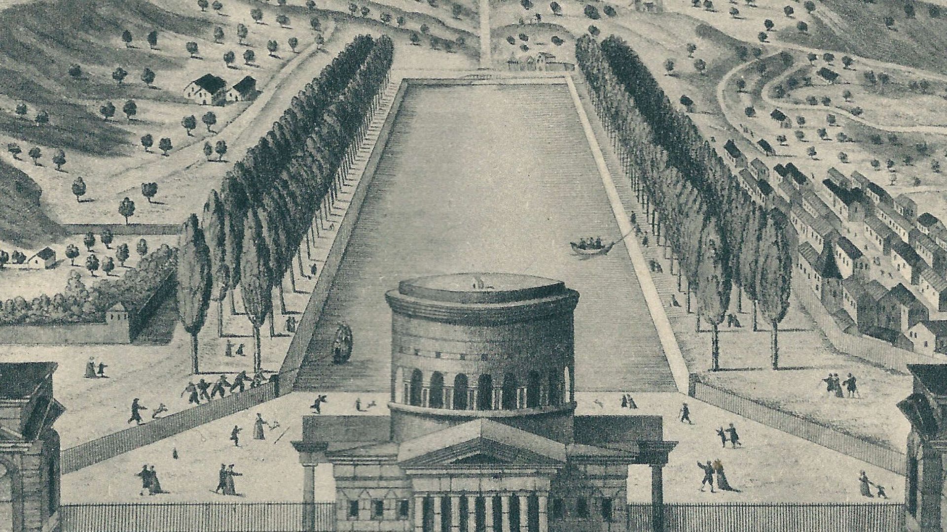 Barrière Saint-Martin et canal de l'Ourcq, à Paris (Seine, France) en 1800