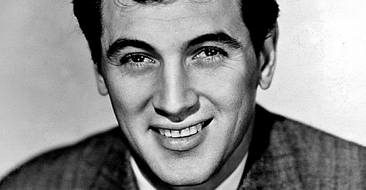 Black and white portrait of Rock Hudson
