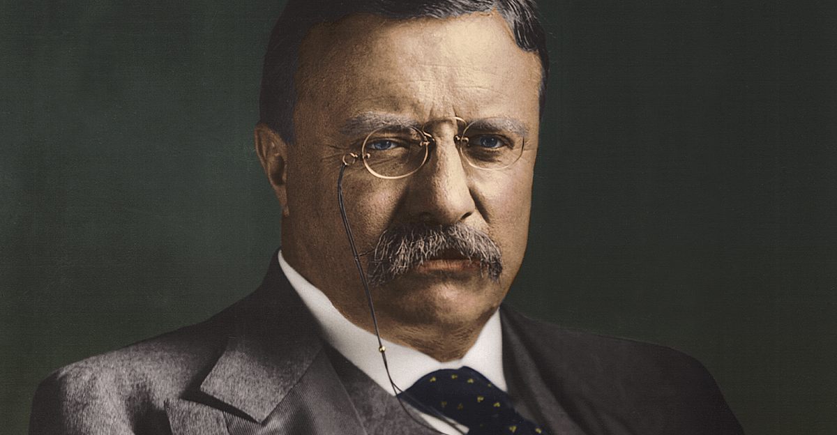 Colorized portrait of President Theodore Roosevelt