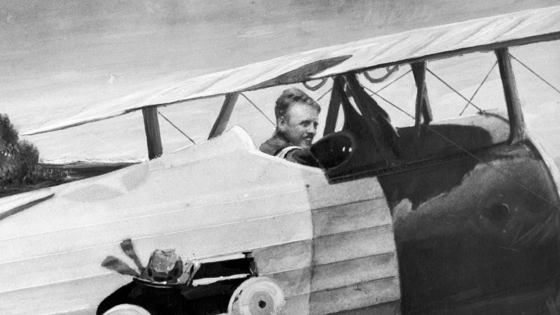 [Page from album showing photographs of Quentin Roosevelt, head-and-shoulders portrait, facing front, wearing flight helmet; and seated in his airplane; with newspaper clipping