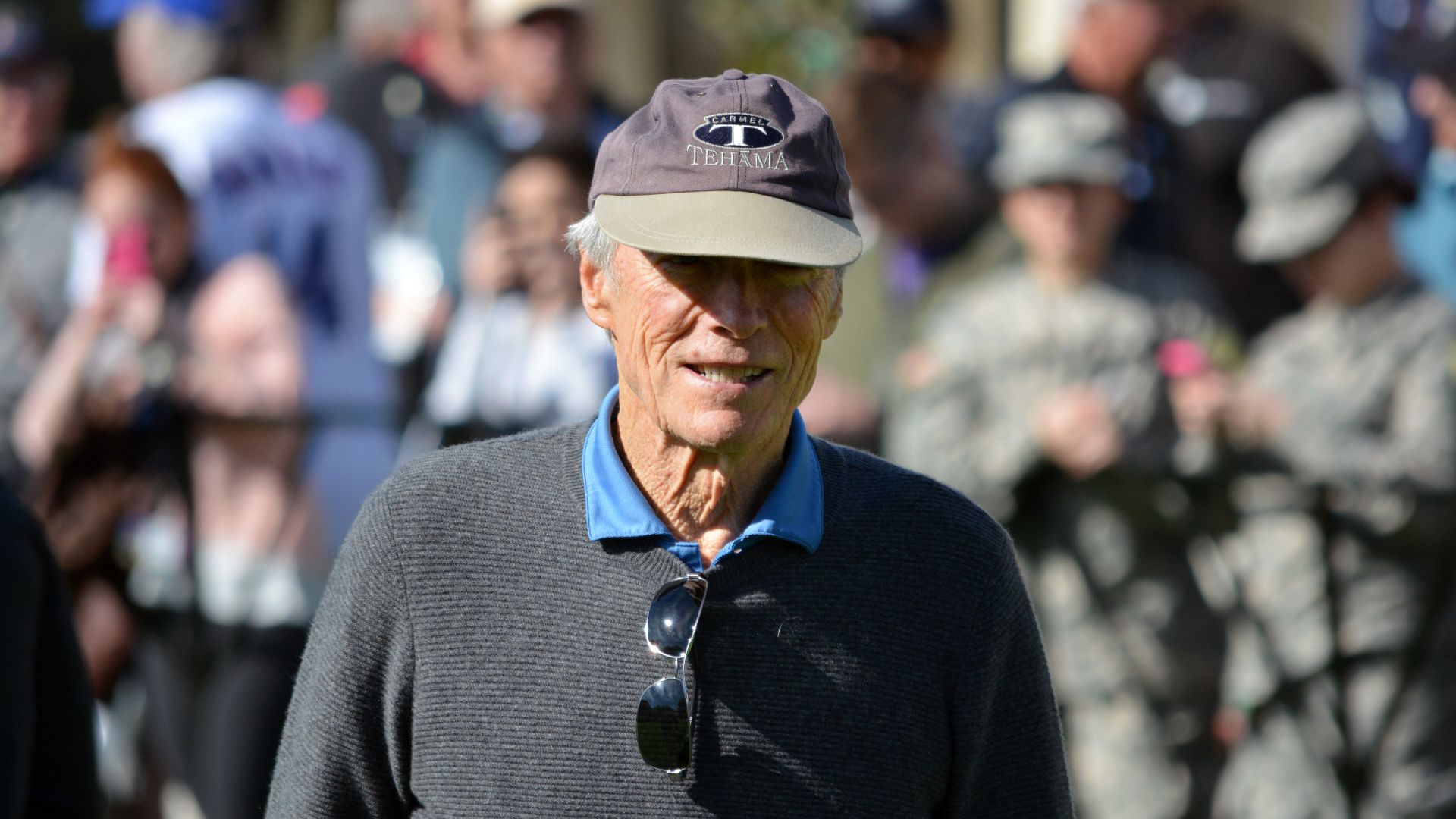 PRESIDIO OF MONTEREY, Calif. -- Hundreds of service members from Monterey county and beyond converged at the Pebble Beach Golf Links Feb. 11 to watch celebrities golf in a charity fundraising event as part of the AT&T Pebble Beach National Pro-Am.
Free tickets were made available to service members all week long at the AT&T PB courtesy of Birdies for the Brave, a PGA Tour-supported military outreach charity founded in 2006 by Phil and Amy Mickelson.
Notable stars such as Chris Berman, Josh Duhamel, Kenny G, Andy Garcia, Charles Kelley, Huey Lewis, Bill Murray, Jake Owen, Joe Don Rooney, Ray Romano, Clay Walker, and Clint Eastwood golfed five holes at the world famous Pebble Beach golf course to raise money for charities during the 3M Celebrity Challenge. Berman and Kenny G used military members as honorary caddies during the event.

PHOTO by Gary Harrington, DLIFLC Public Affairs.