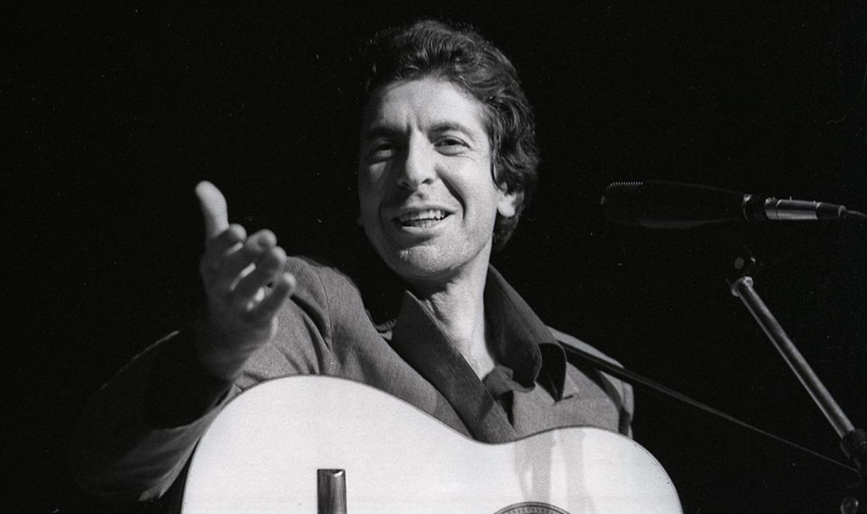 HAMBURG, GERMANY - SEPTEMBER 26: Leonard Cohen performs live on stage at the Musikhalle in Hamburg, Germany on September 26 1974
