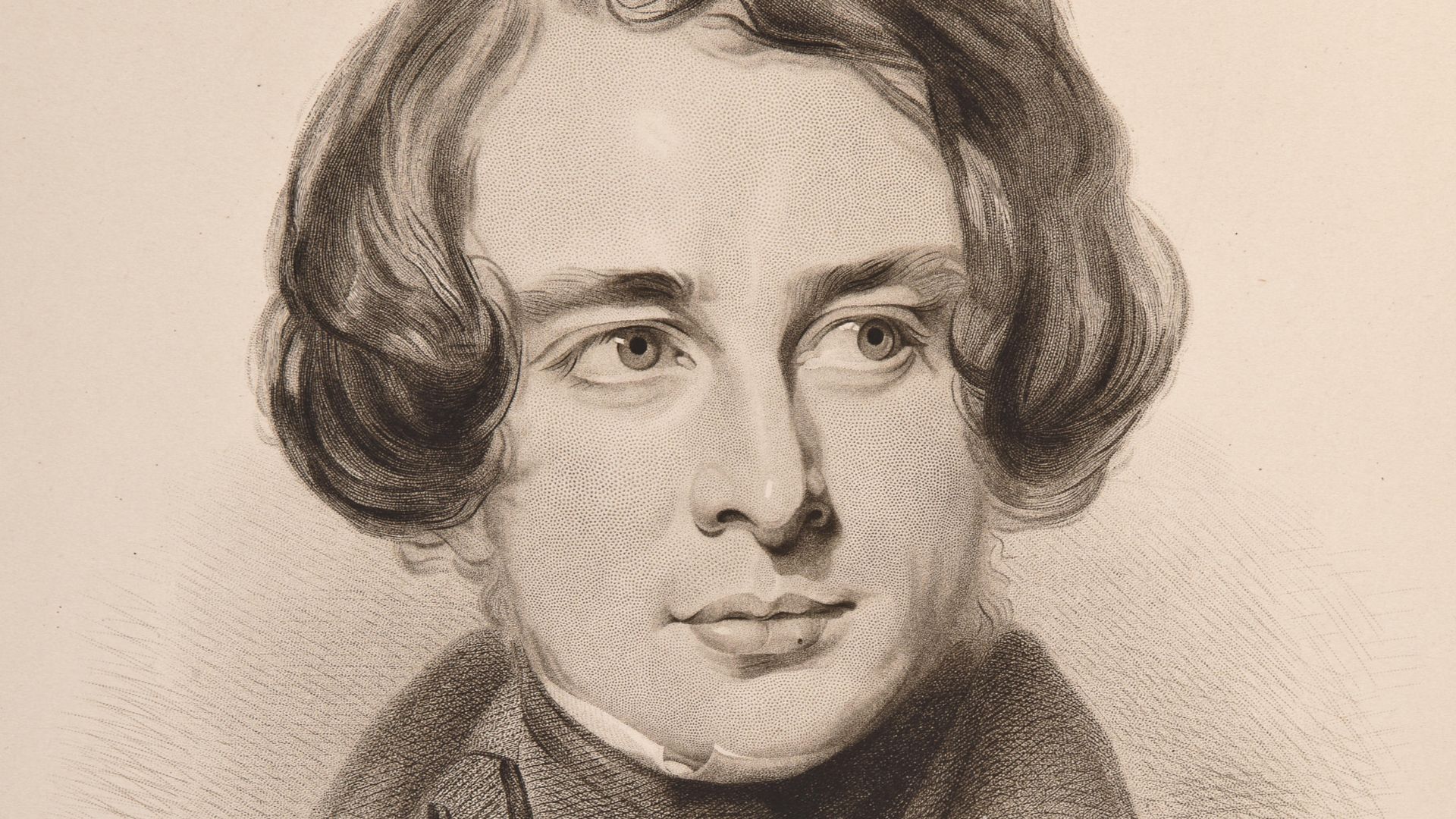 Sketch of Dickens in 1842 during American Tour. Sketch of Dickens's sister Fanny, bottom left