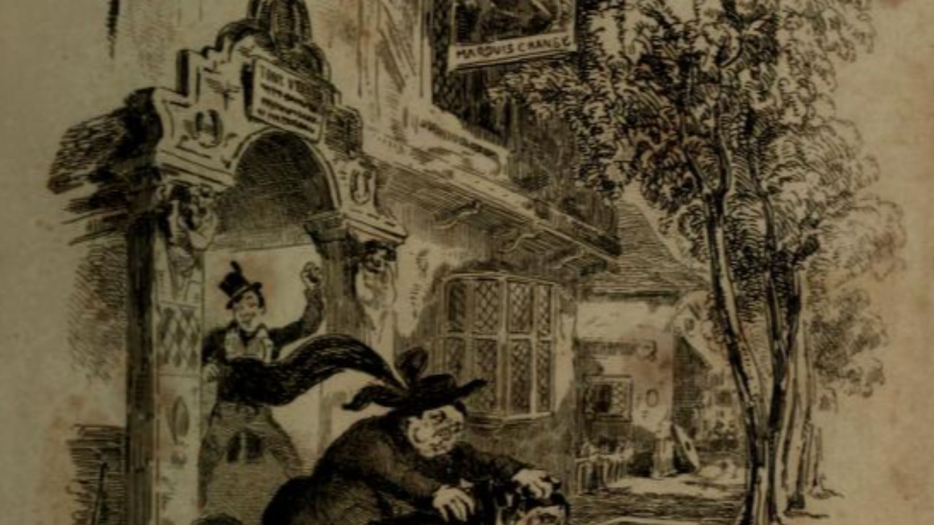 Charles Dickens - Pickwick Papers, 1st edition, frontspiece, right