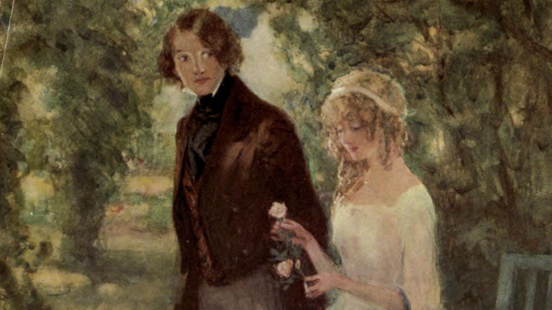 Dora Spenlow and David, characters in Charles Dickens' David Copperfield.