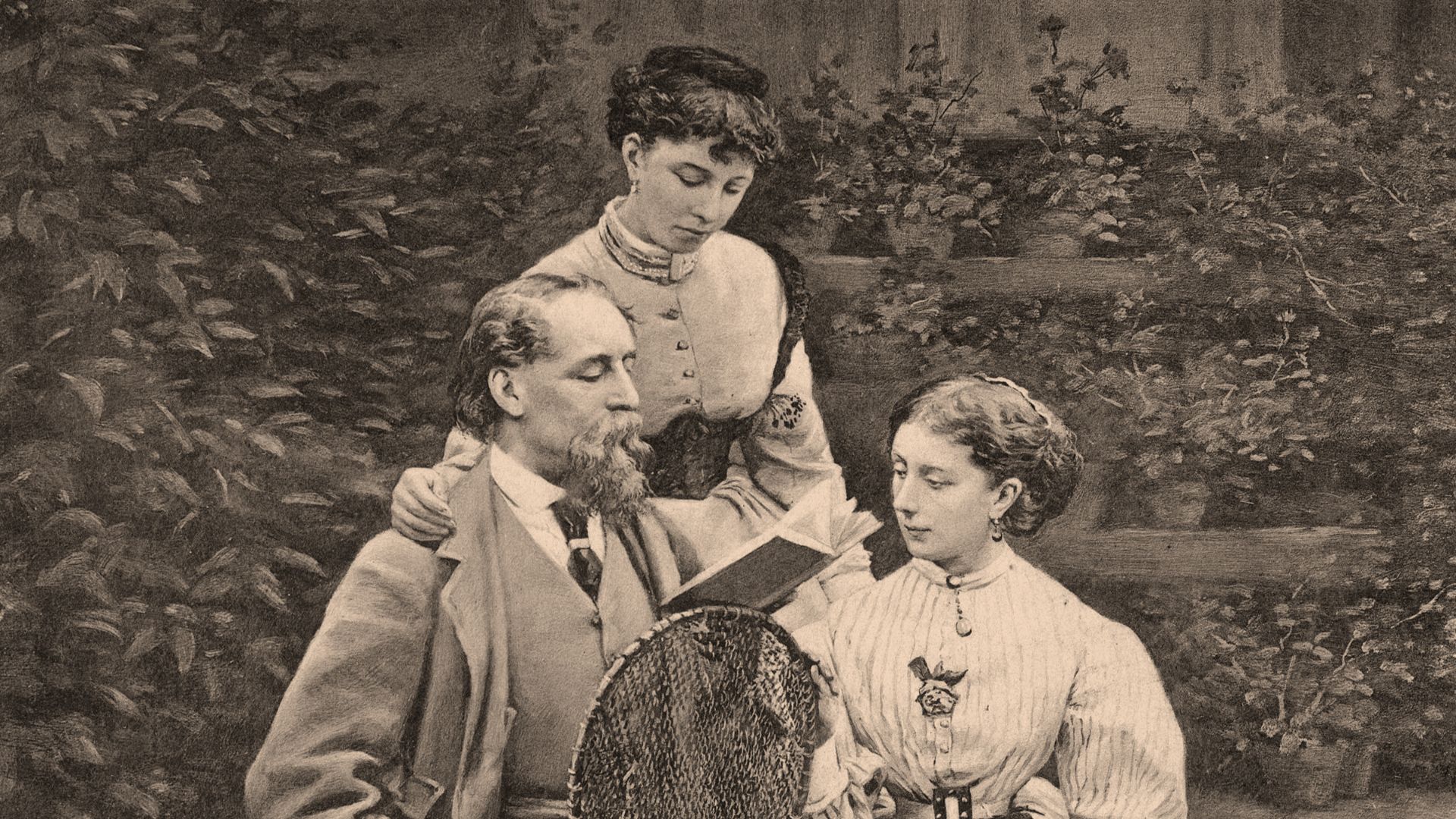 Charles Dickens with his two daughters.

This set of images was gathered by User:Dcoetzee from the National Portrait Gallery, London website using a special tool. All images in this batch have been evaluated manually for evidence that the artist probably died before 1939, or that the work is anonymous or pseudonymous and was probably published before 1923.