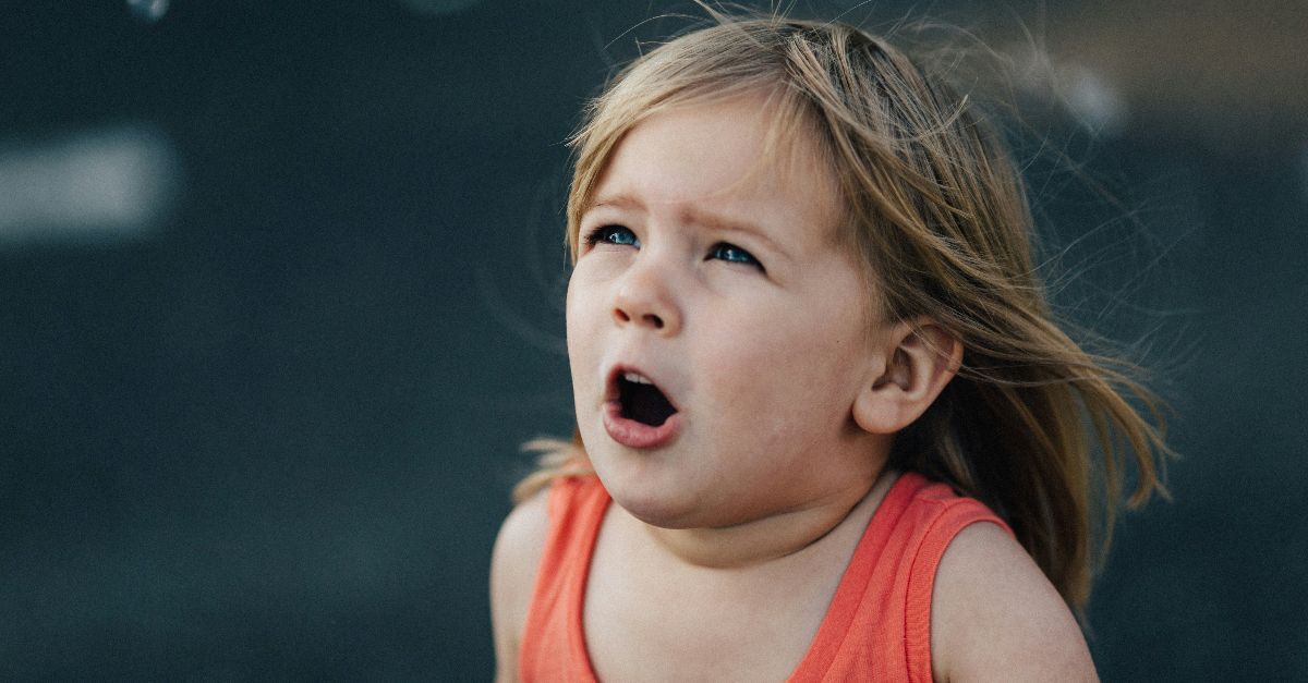 toddler opening her mouth