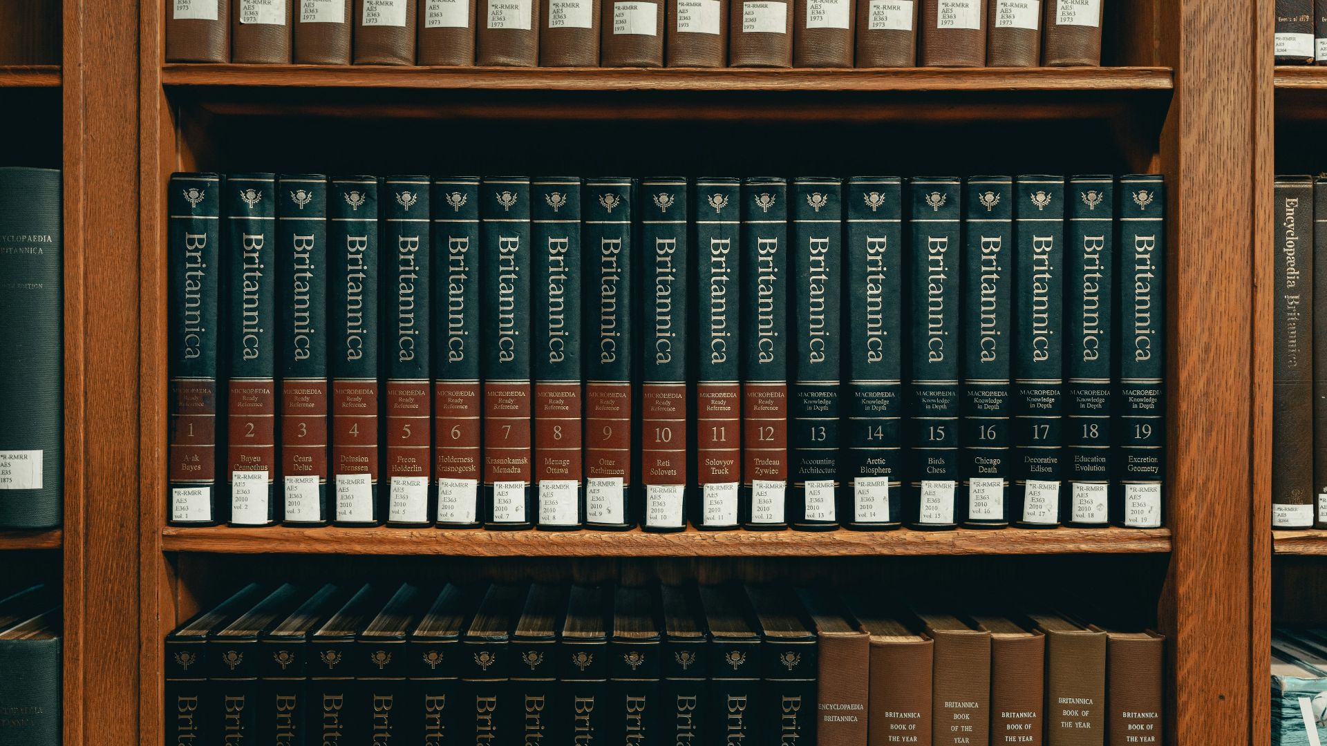 books on brown wooden shelf