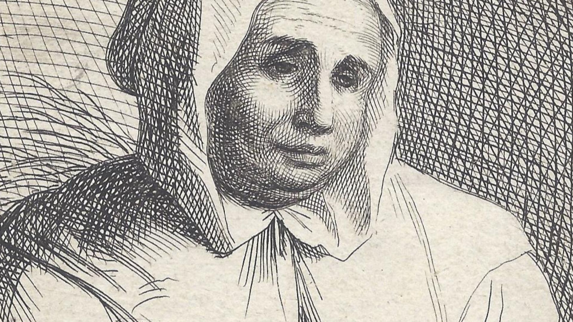 Antoine Coypel: Catherine Deshayes où La Voisin. Epreuve d'artiste avant la bordure.