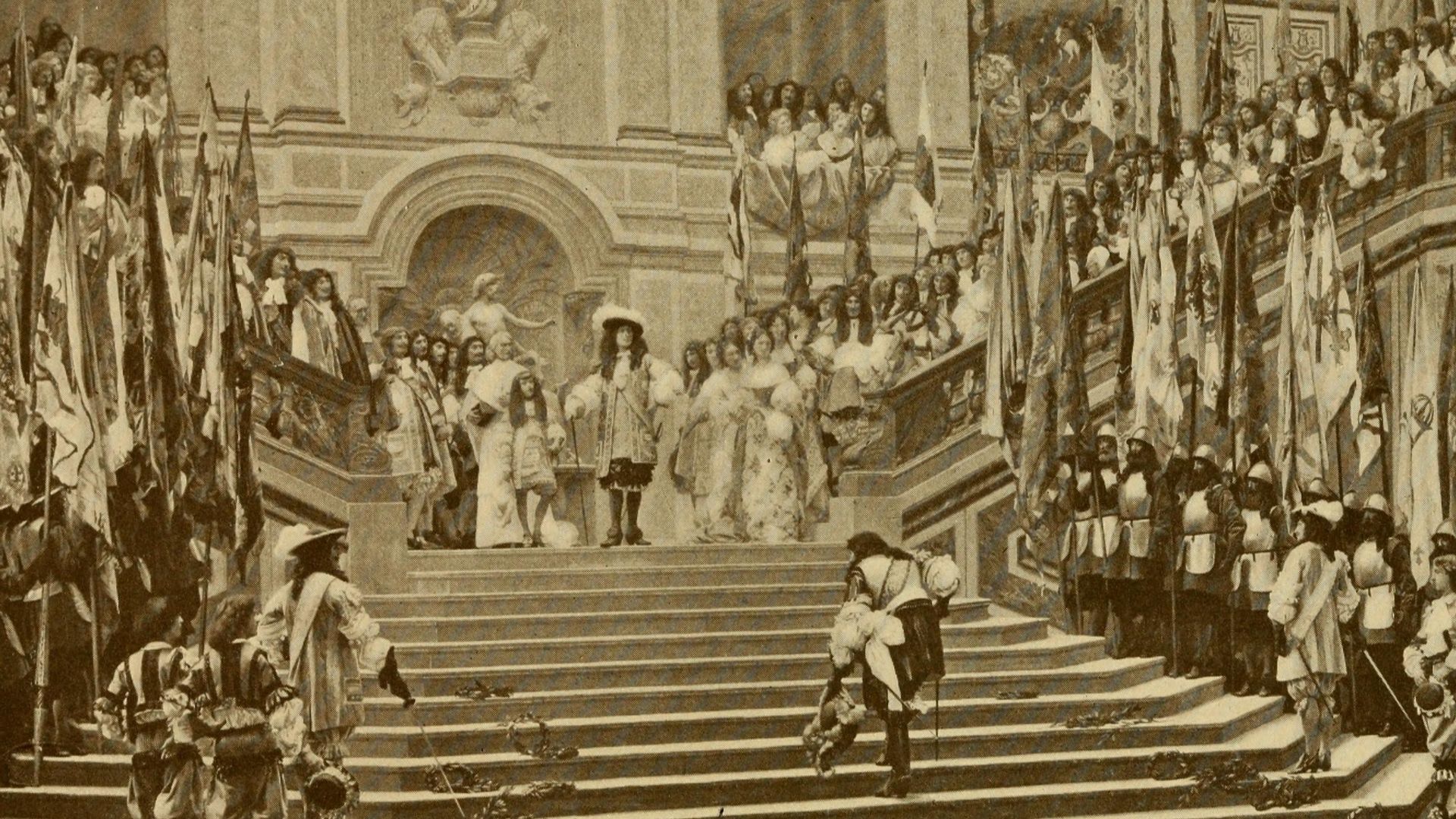 Identifier: versaillescourtu00farm (find matches)
Title: Versailles and the court under Louis XIV
Year: 1905 (1900s)
Authors:  Farmer, James Eugene, 1867-1915
Subjects:  Versailles (France) -- Description France -- Court and courtiers
Publisher:  New York, The Century co.
Contributing Library:  Wellesley College Library
Digitizing Sponsor:  Wellesley College Library

View Book Page: Book Viewer
About This Book: Catalog Entry
View All Images: All Images From Book
Click here to view book online to see this illustration in context in a browseable online version of this book.

Text Appearing Before Image:
Versailles and the Court under Louis XIV—————————————————riage in the royal court. The marble court was used morethan once as an open-air theater, and a print by Lepautreexists, representing a performance of Molière's