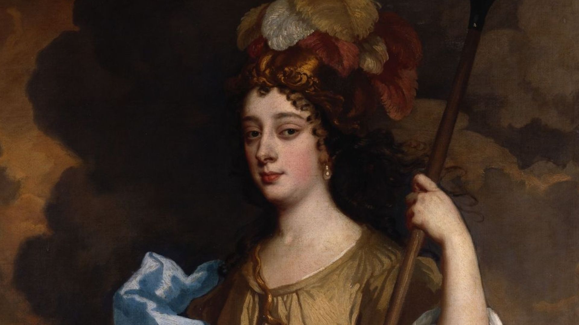 Portrait of Barbara Palmer, 1st Duchess of Cleveland as Minerva, the Roman goddess of war and wisdom.