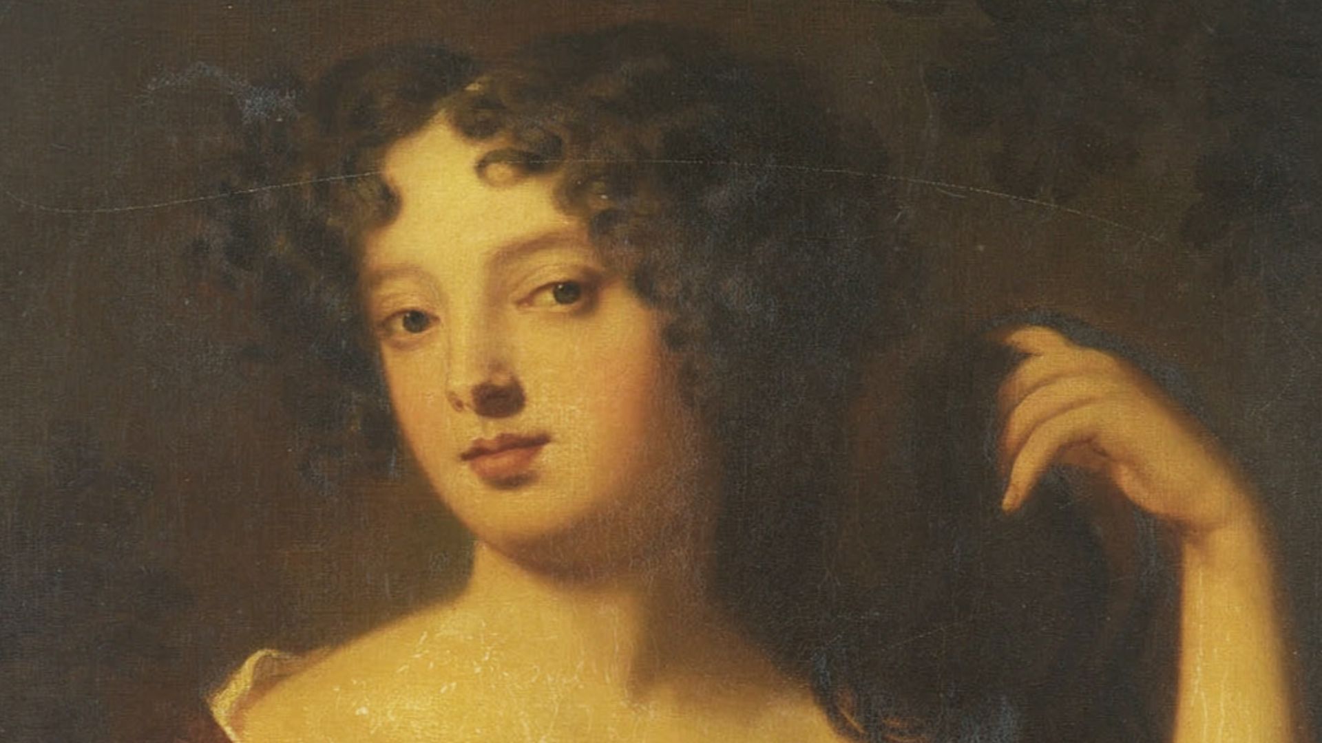 Portrait of Louise de Keroual, Duchess of Portsmouth (1649-1734), mistress of Charles II of England, half-length, in a brown gown
