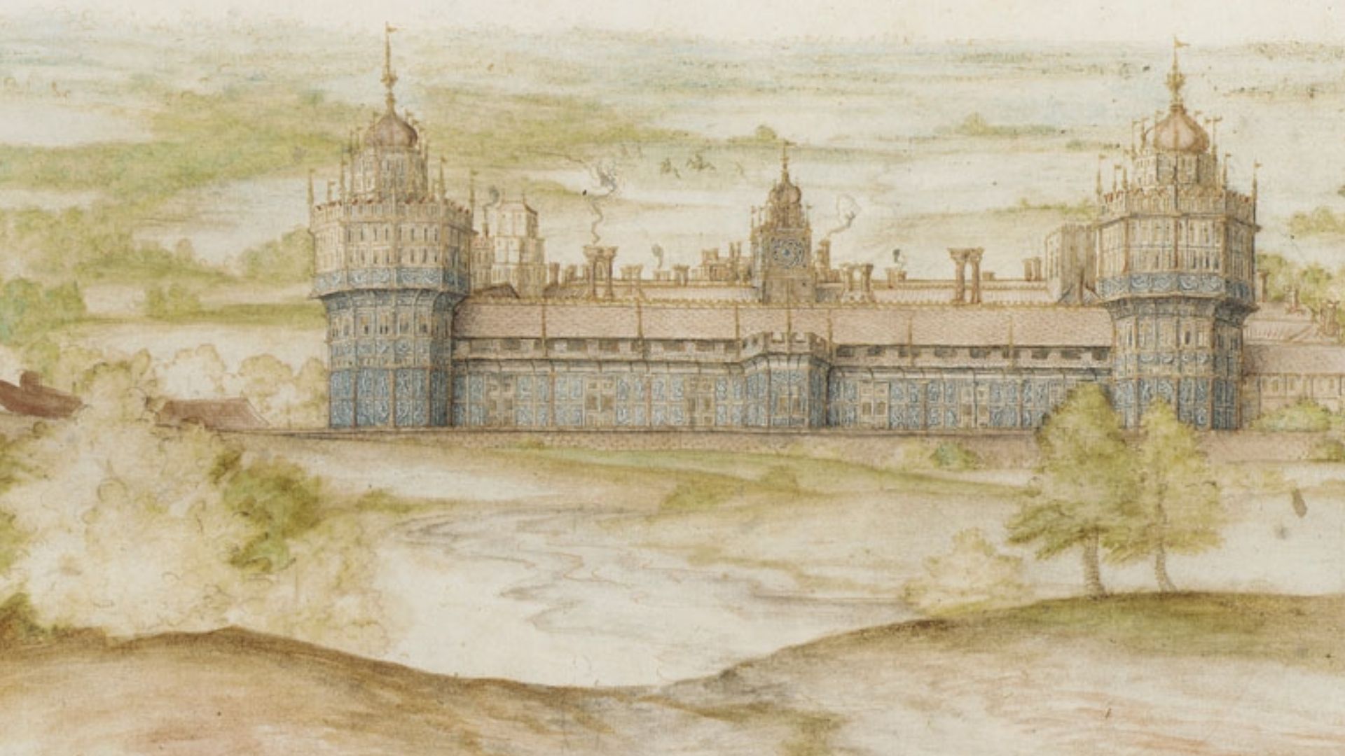 Nonsuch Palace, Watercolour,