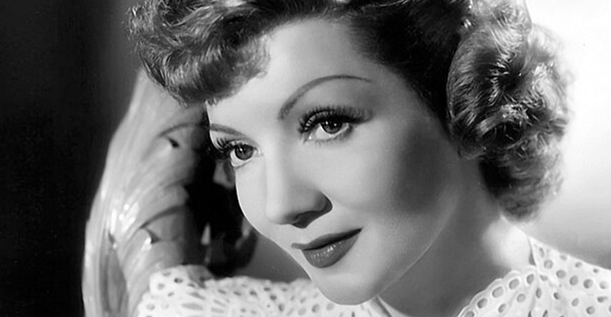 Black and white portrait of Claudette Colbert