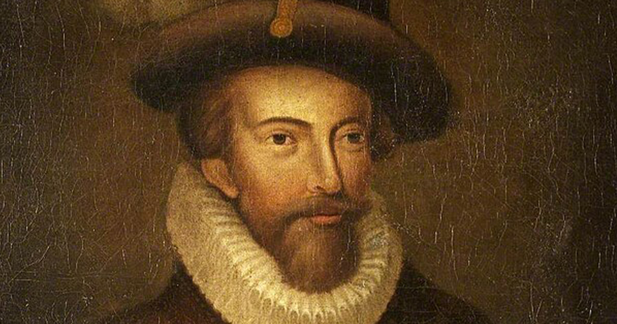 Painted portrait of Sir Walter Raleigh