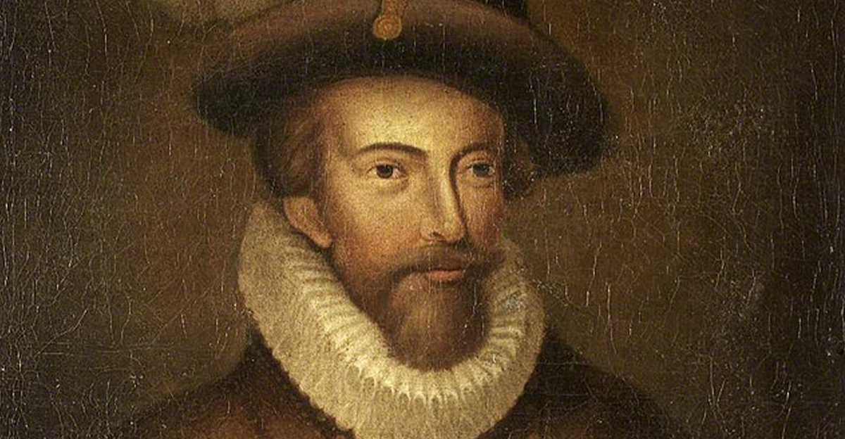 Painted portrait of Sir Walter Raleigh
