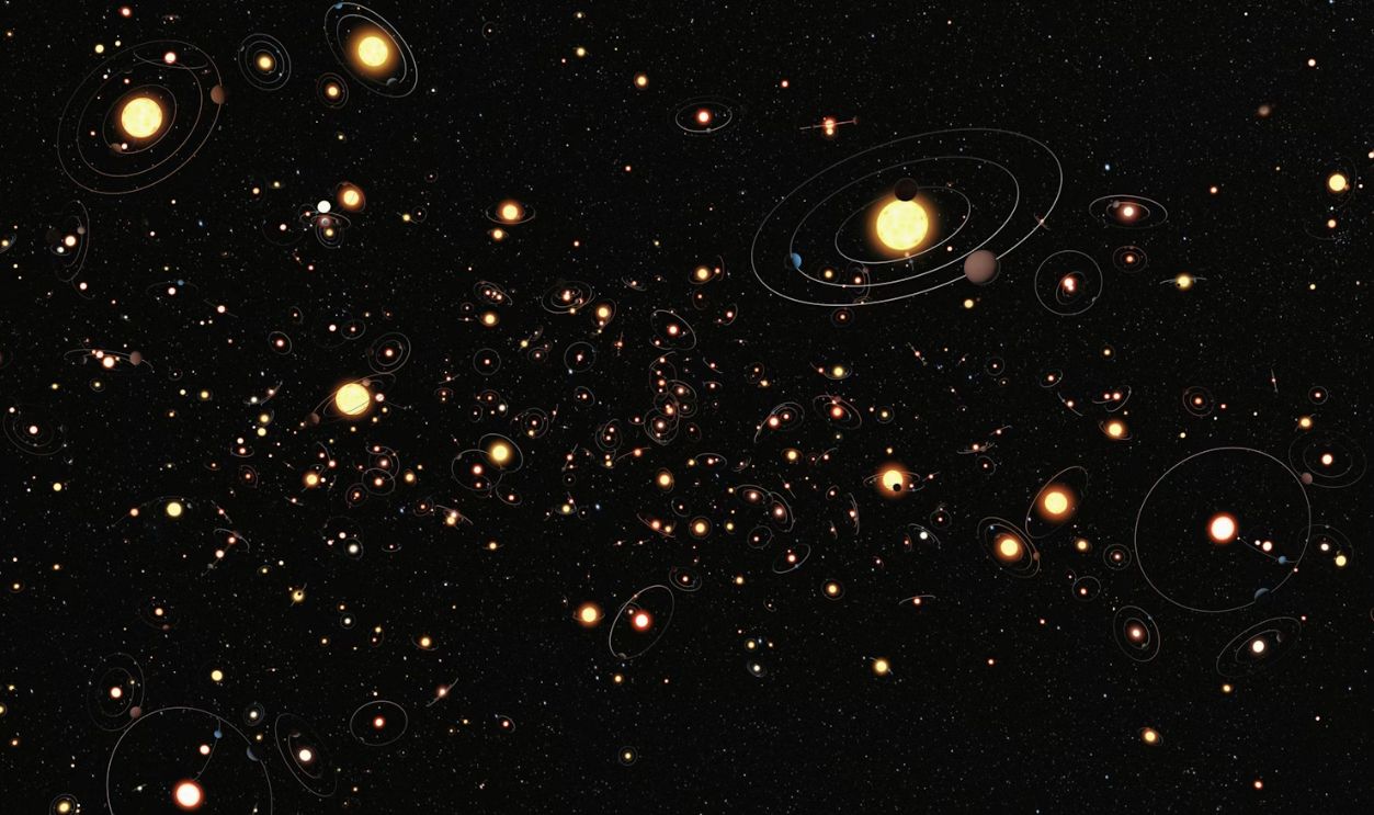 an image of a bunch of planets in the sky