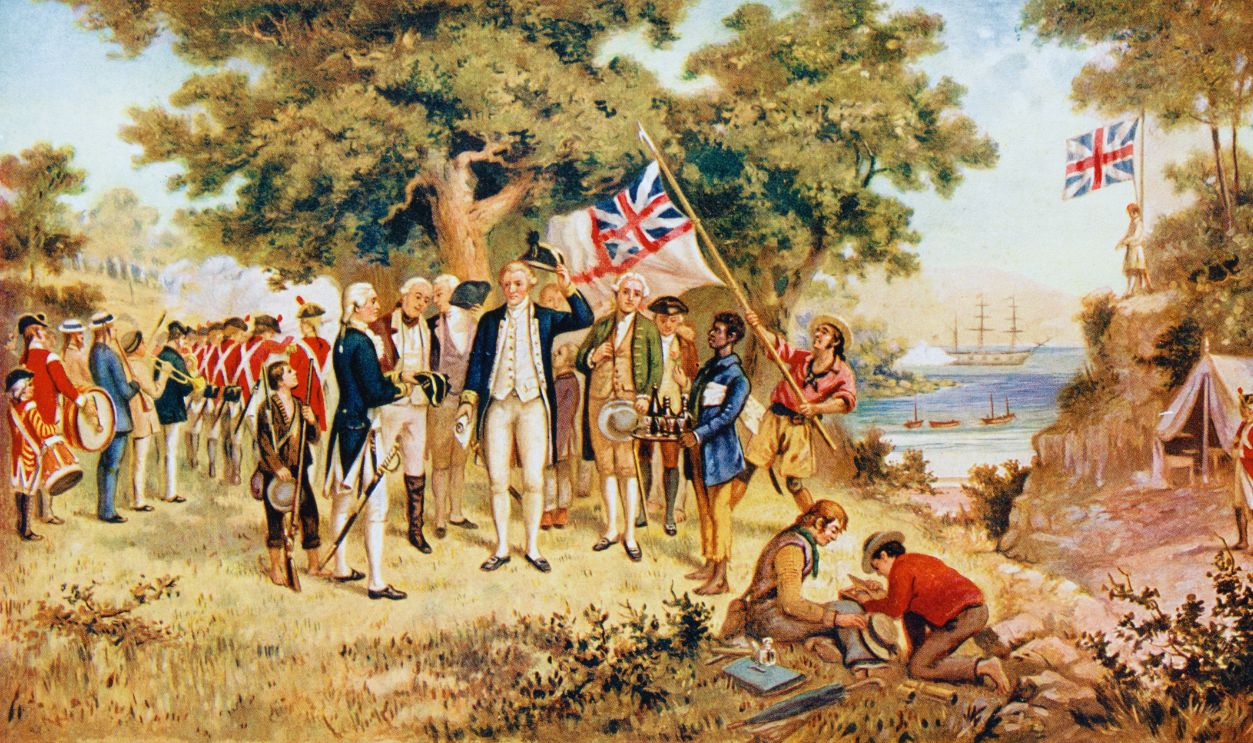 Gettyimages - 463921683, Captain James Cook taking possession of New South Wales in the name of the British Crown, 1770. 