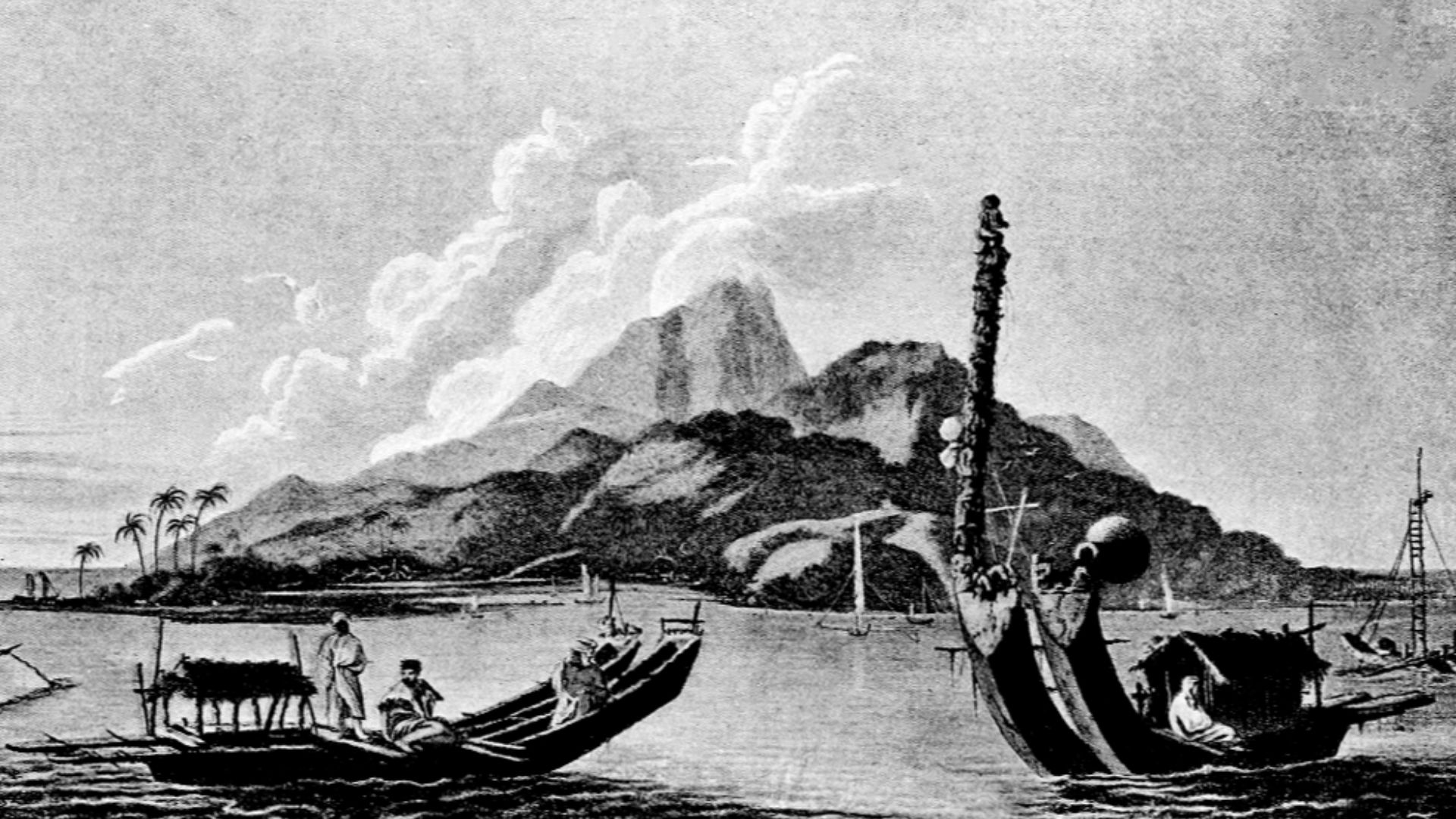 This is an plate from the 1893 publication of Lieutenant (later Captain) James Cook's journal of his first voyage to the Pacific Ocean on board the Endeavour in 1769.