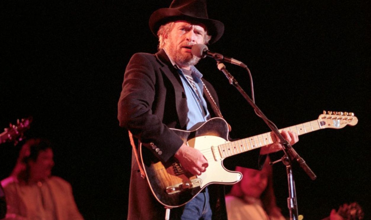 Merle Haggard performs at Paul Masson Winery on September 18, 1991 in Saratoga, California.