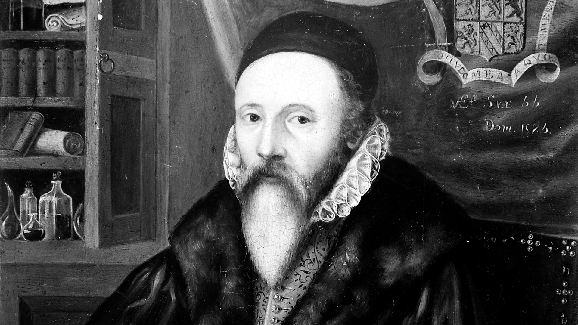 Portrait of John Dee, holding dividers and scroll

Iconographic Collections
Keywords: John Dee