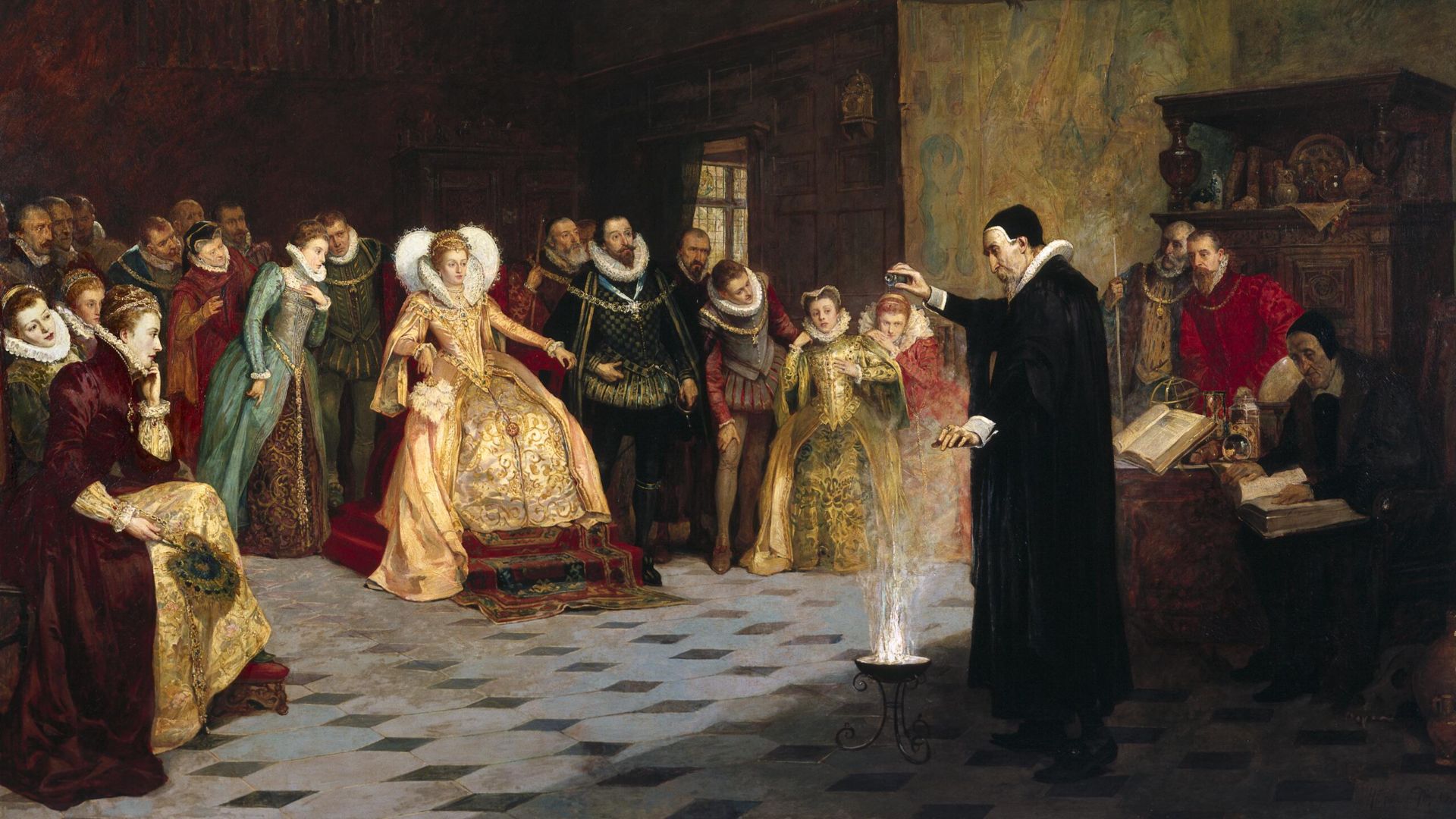 File:Glindoni John Dee performing an experiment before Queen Elizabeth I.jpg