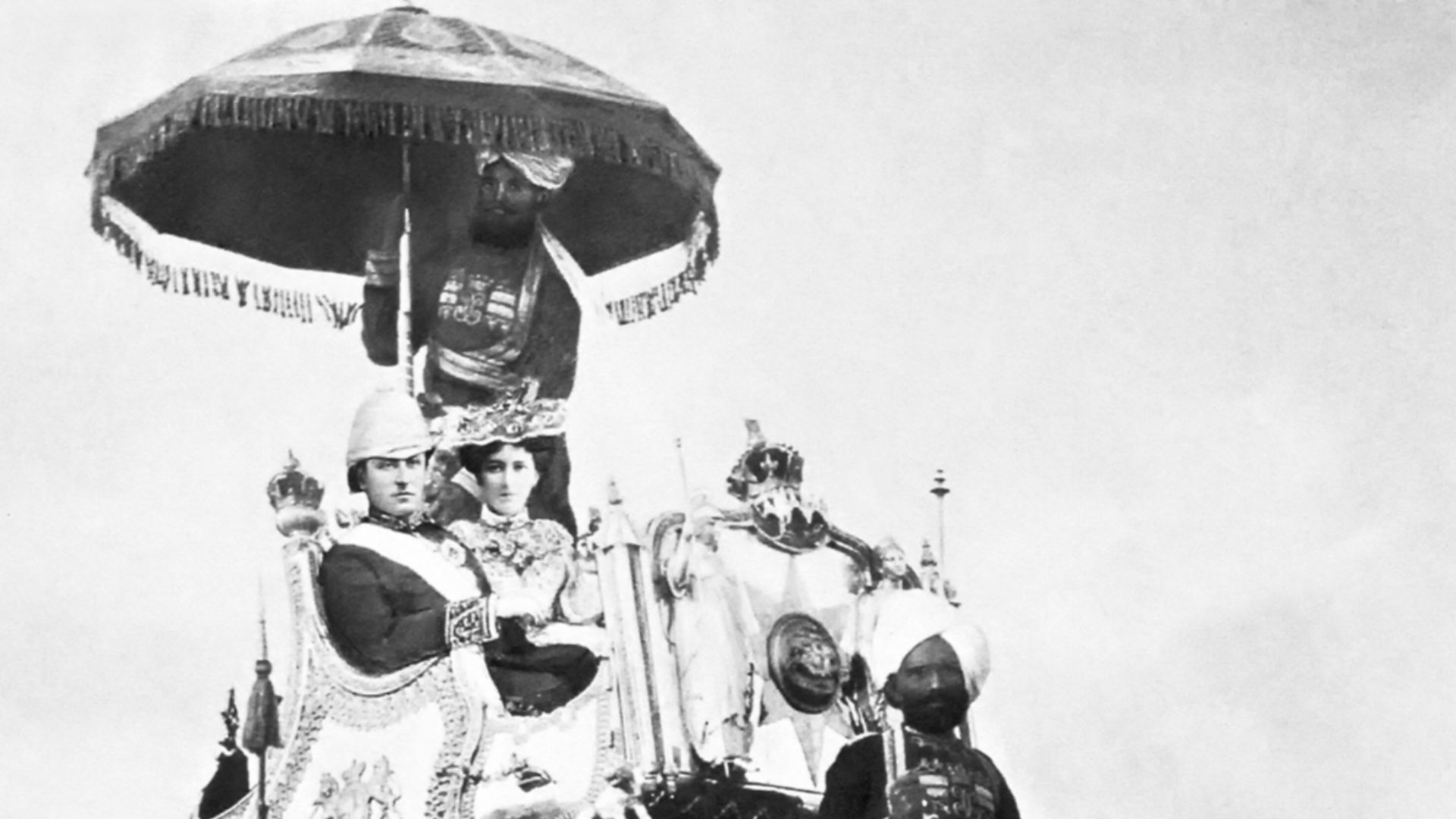 The Governor-General of India George Curzon with his wife Mary Curzon on the elephant