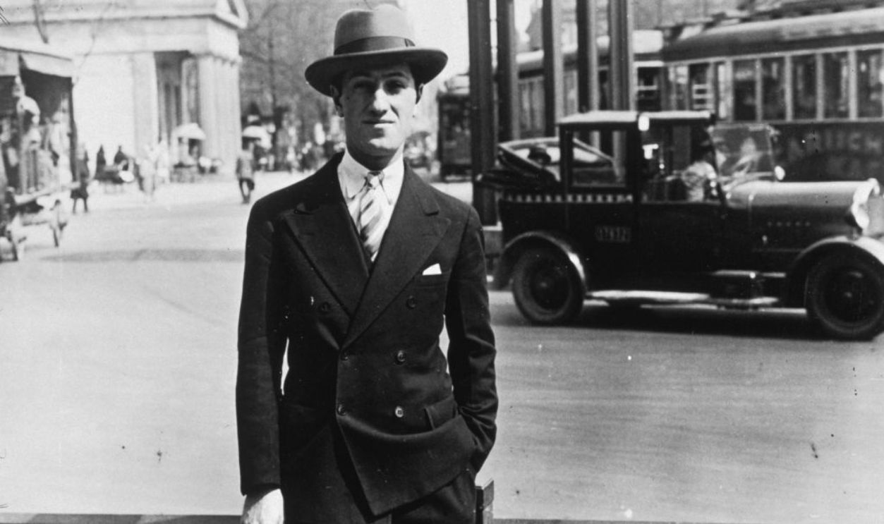 April 1928, American composer George Gershwin (1898 - 1937) on a street in Vienna, Austria.