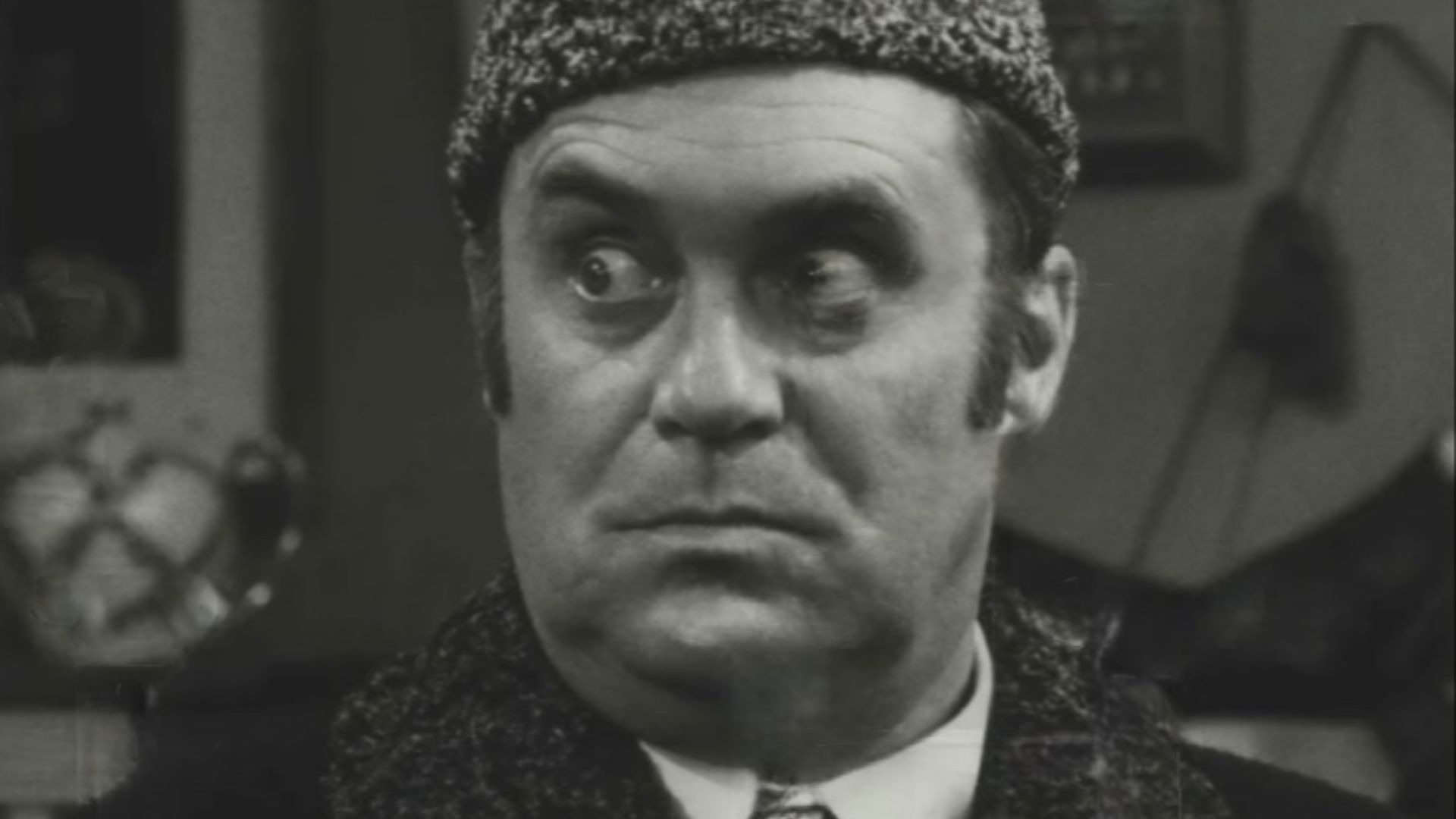 Christopher Hewett portrays a Russian bureaucrat bent on rearranging the Moscow apartment of Ivan Petrovsky for an at-home television broadcast to the U.S. showing a typical Russian family, in