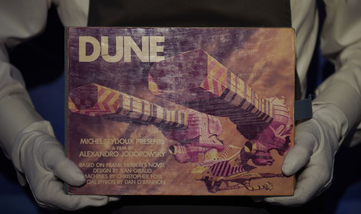 Gettyimages - 2186767479, Christie's Classic Week sale - London The Dune Bible, a book containing the storyboard for director Alejandro Jodorowsky's adaptation of Dune, which remained unfilmed, during the Classic Week highlights photocall at Christie's in London. Picture date: Friday November 29, 2024. 