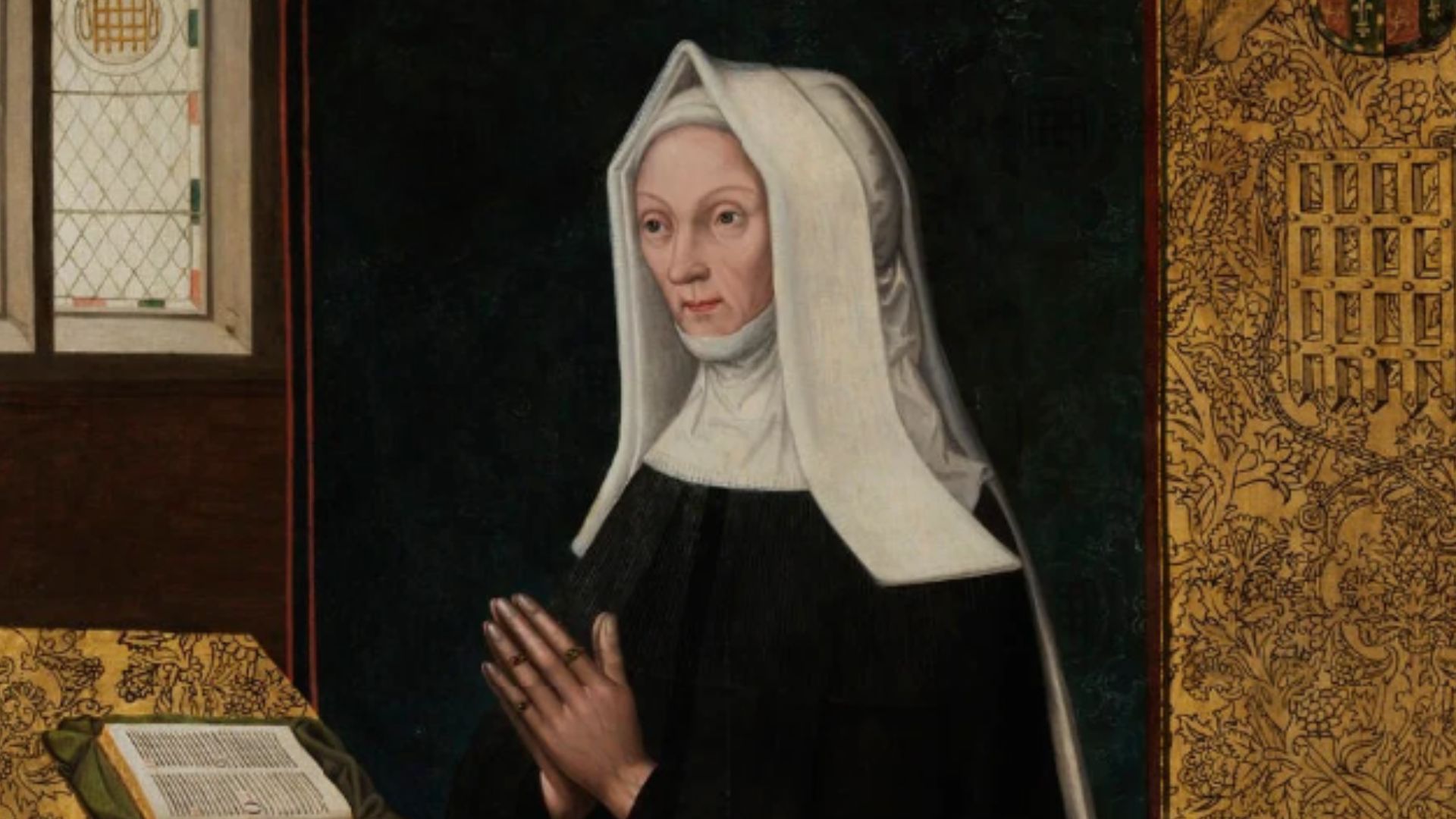Portrait of Lady Margaret Beaufort by Meynart Weywyck after restoration work in 2023.