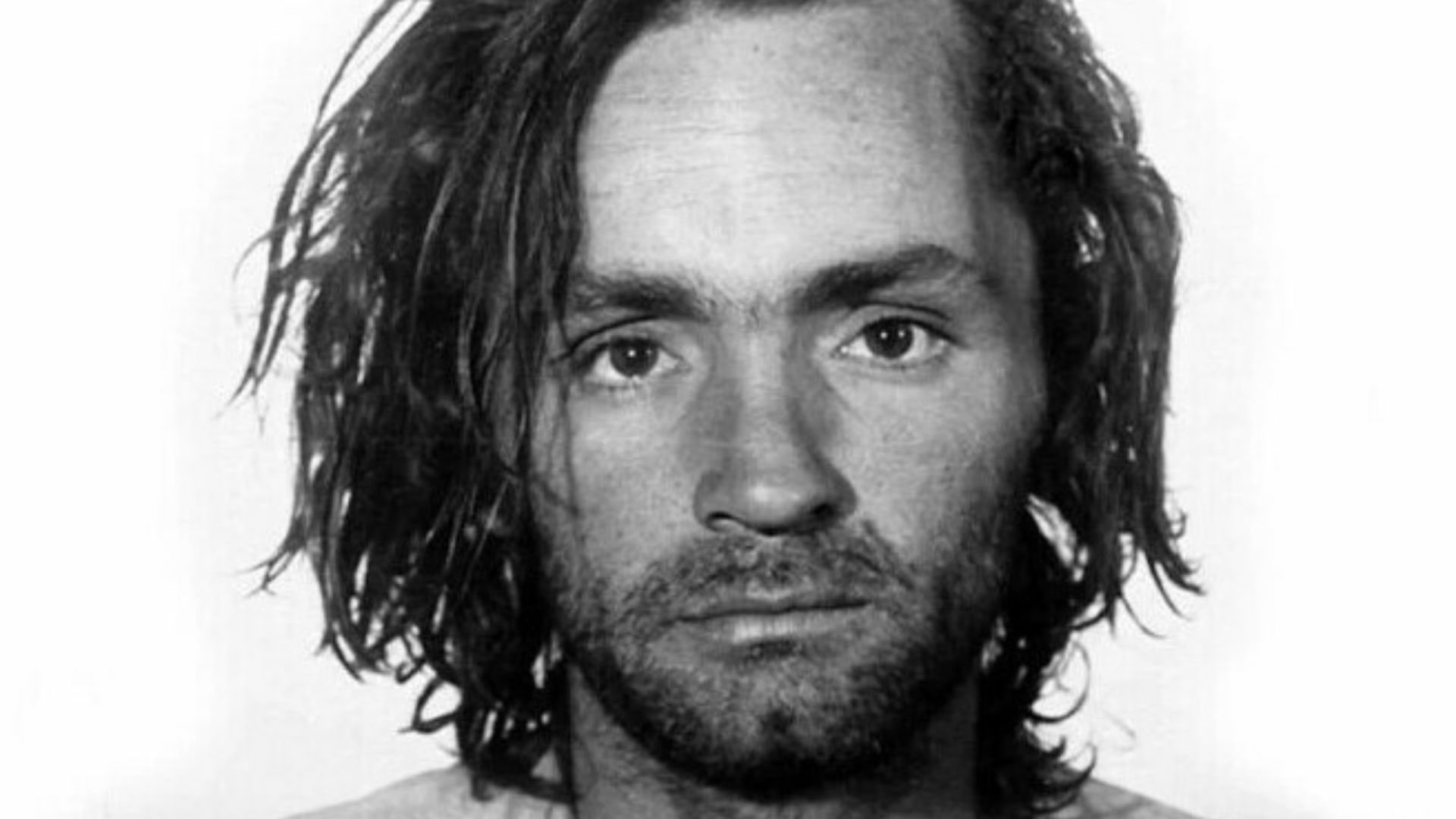 Charles Milles Manson booking photo for San Quentin State Prison, California (CII 966 856) 1971