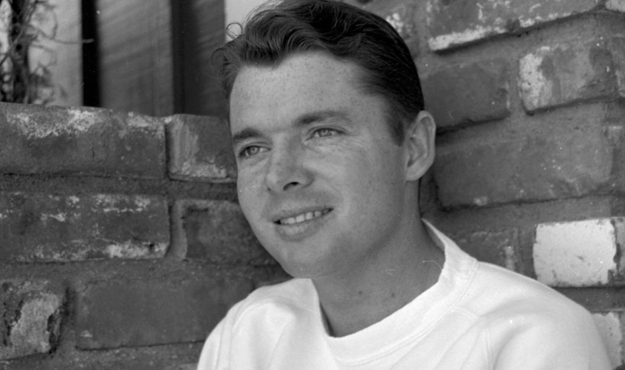 PERRIS,CALIFORNIA - CIRCA 1954: Audie Murphy poses in Perris,CA. 