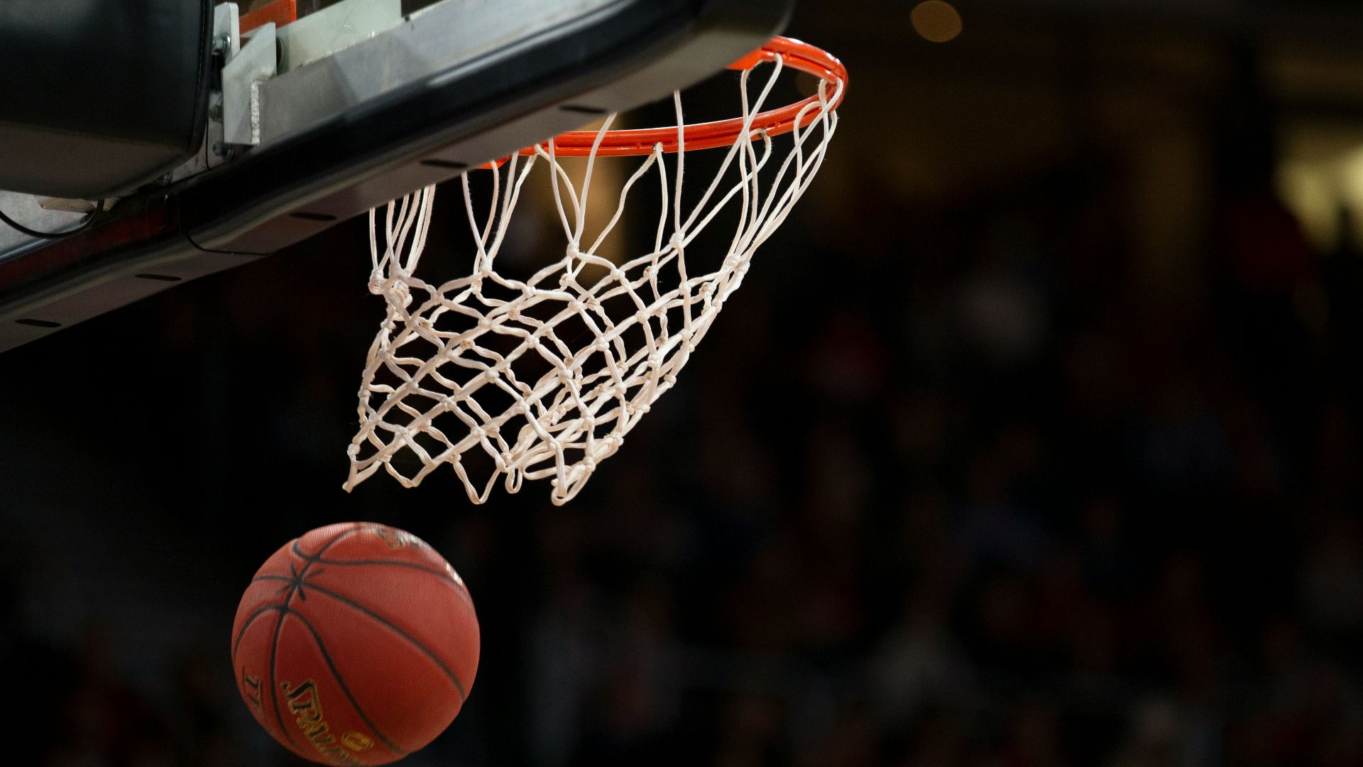 ball under basketball ring
