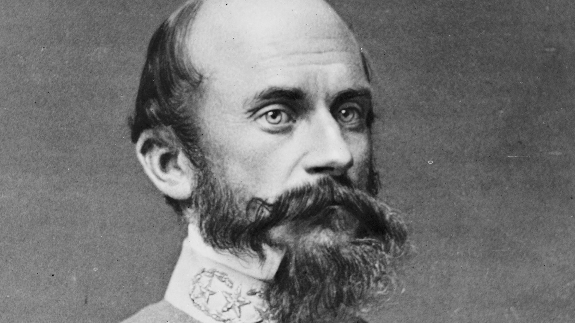 Richard S. Ewell, Confederate general in the American Civil War. Cropped version of the original photo from the United States National Archives and Records Administration, see below.
R.S. Ewell, C.S.A..
CREATED/PUBLISHED
[between 1860 and 1870]
NOTES
Title from unverified information on negative sleeve.
Forms part of Civil War glass negative collection (Library of Congress).
SUBJECTS
United States--History--Civil War, 1861-1865.
Portrait photographs--1860-1870.
Glass negatives--1860-1870.
MEDIUM
1 negative : glass, wet collodion.
CALL NUMBER
LC-B813- 6585 B
REPRODUCTION NUMBER
LC-DIG-cwpb-07442 DLC (digital file from original neg.)
SPECIAL TERMS OF USE
No known restrictions on publication.
REPOSITORY
Library of Congress Prints and Photographs Division Washington, D.C. 20540 USA
DIGITAL ID

(digital file from original neg.) cwpb 07442 http://hdl.loc.gov/loc.pnp/cwpb.07442