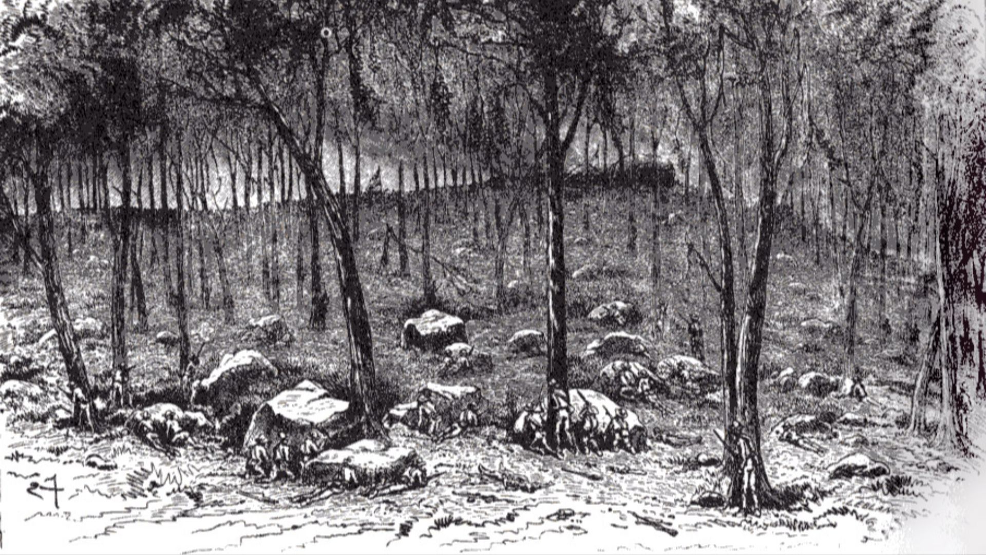 Confederate pickets on Culp's Hill