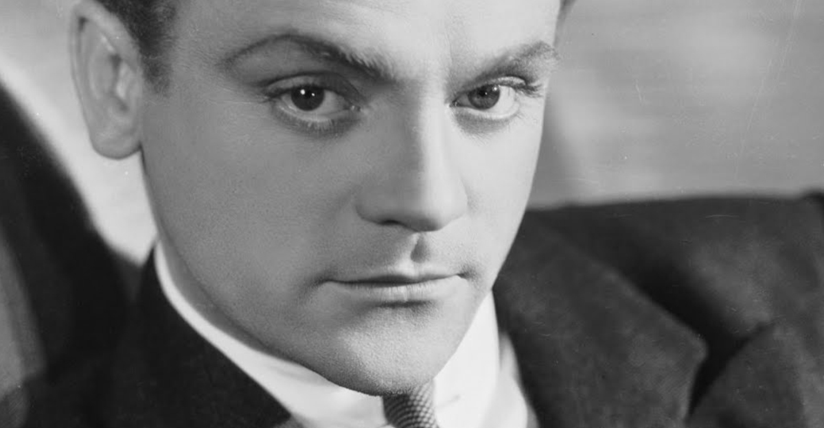 Black and white portrait of James Cagney