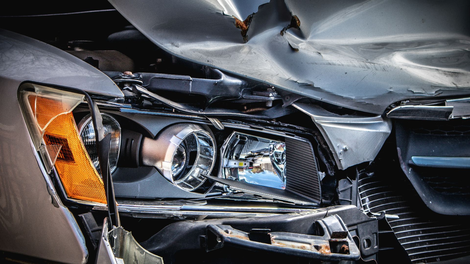 silver and black car engine