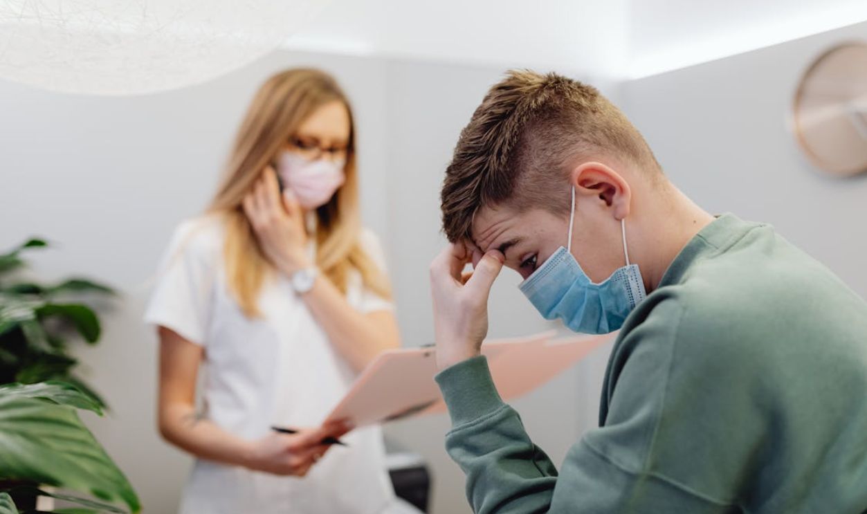 Worried Patient in Doctor Office