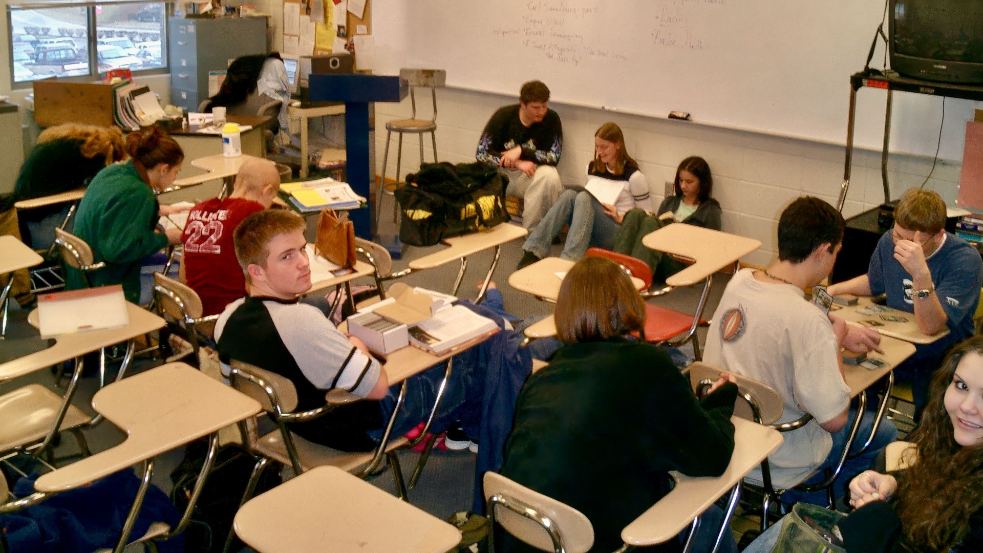 Students in a high school classroom in North Carolina
