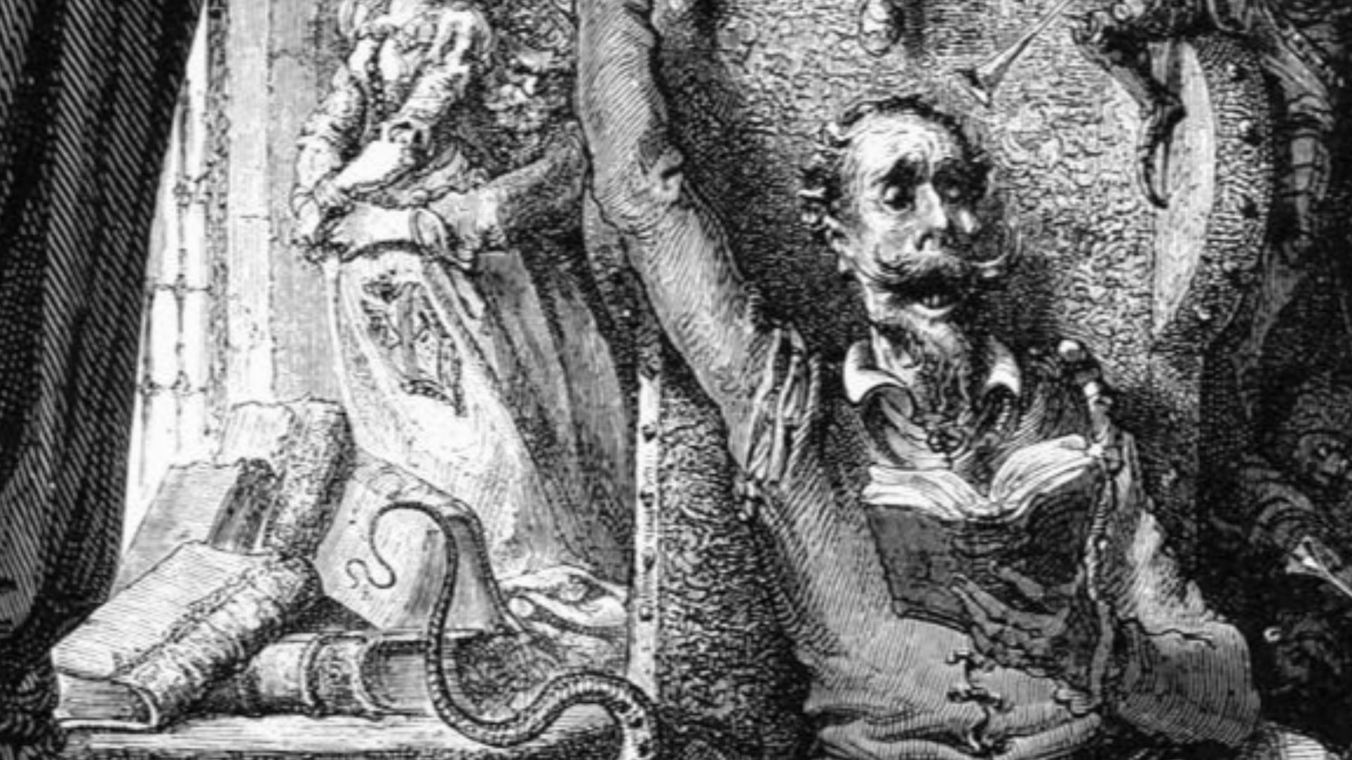 Illustration 1 for Miguel de Cervantes’s “Don Quixote“.